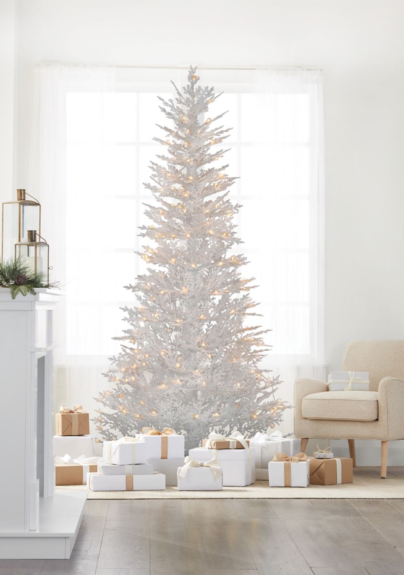 7.5 Foot Pre Lit Coral Christmas Tree 