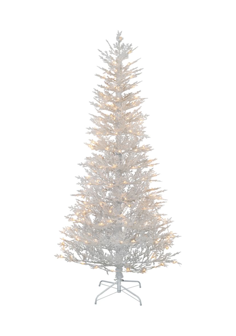 7.5 Foot Pre Lit Coral Christmas Tree 