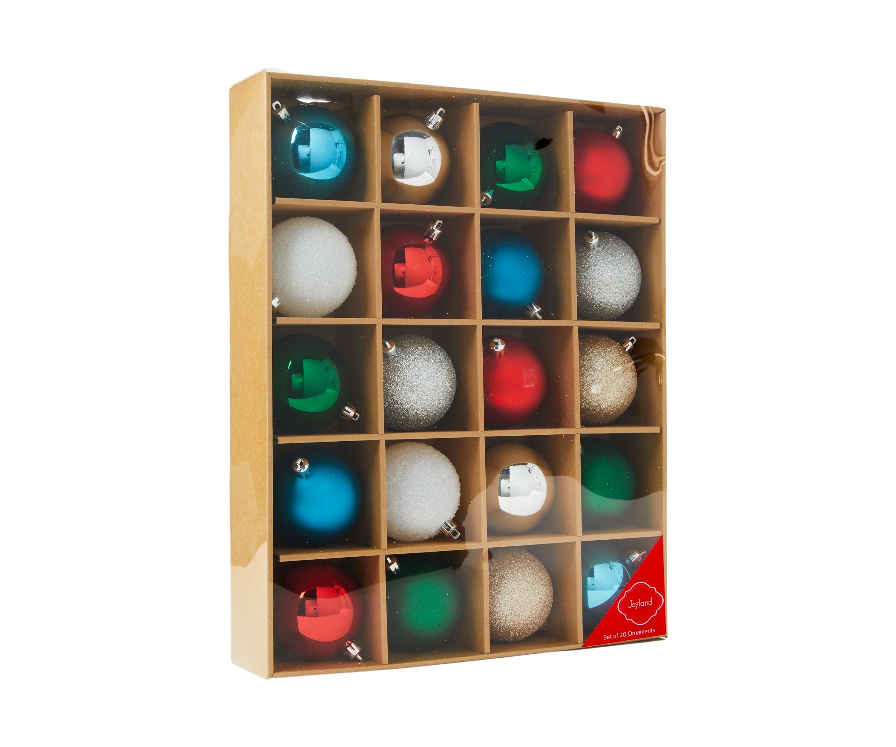 20 Piece Blue Green Red Ornament Set