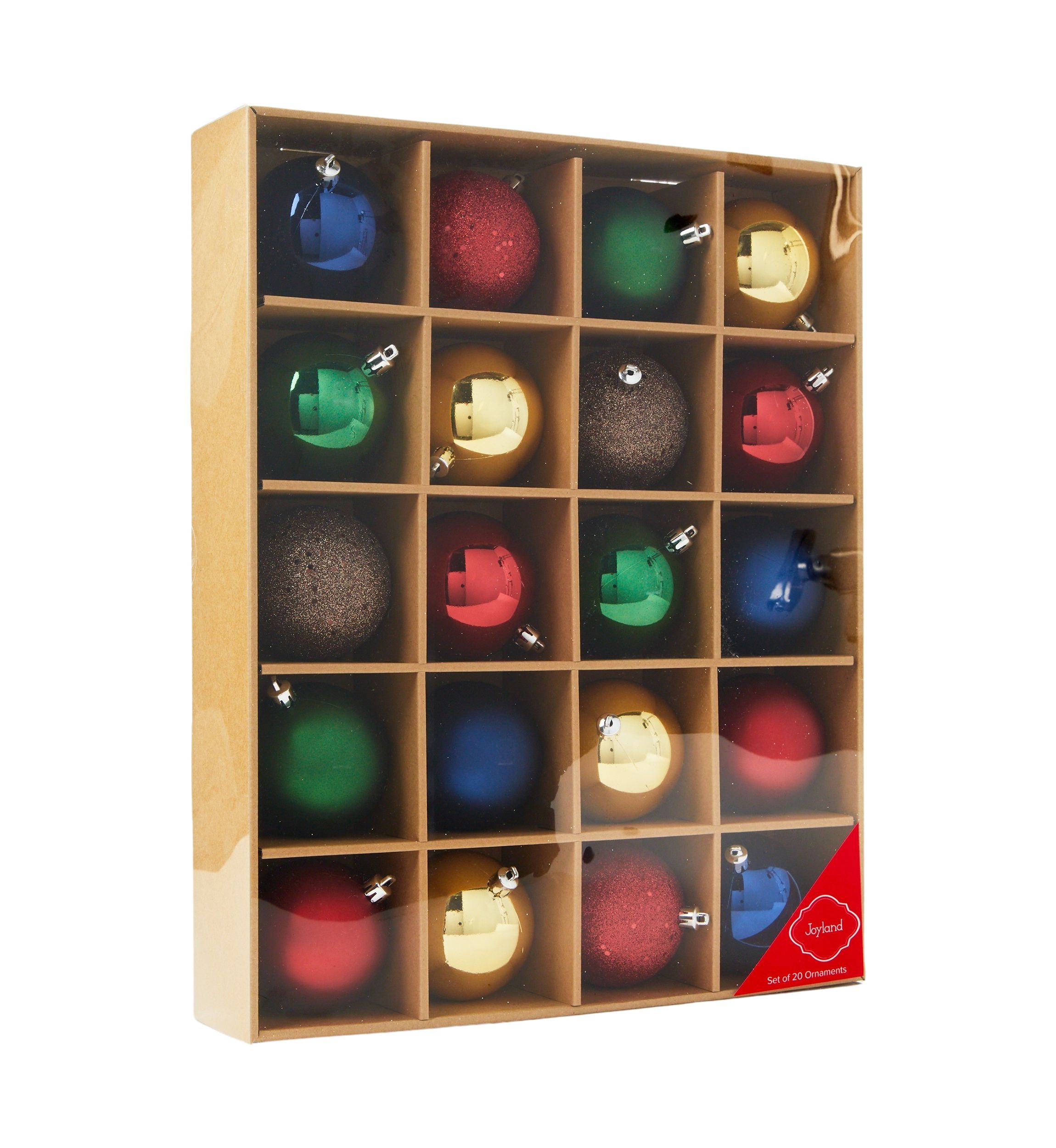 20 Piece Red Green Gold Ornament Set