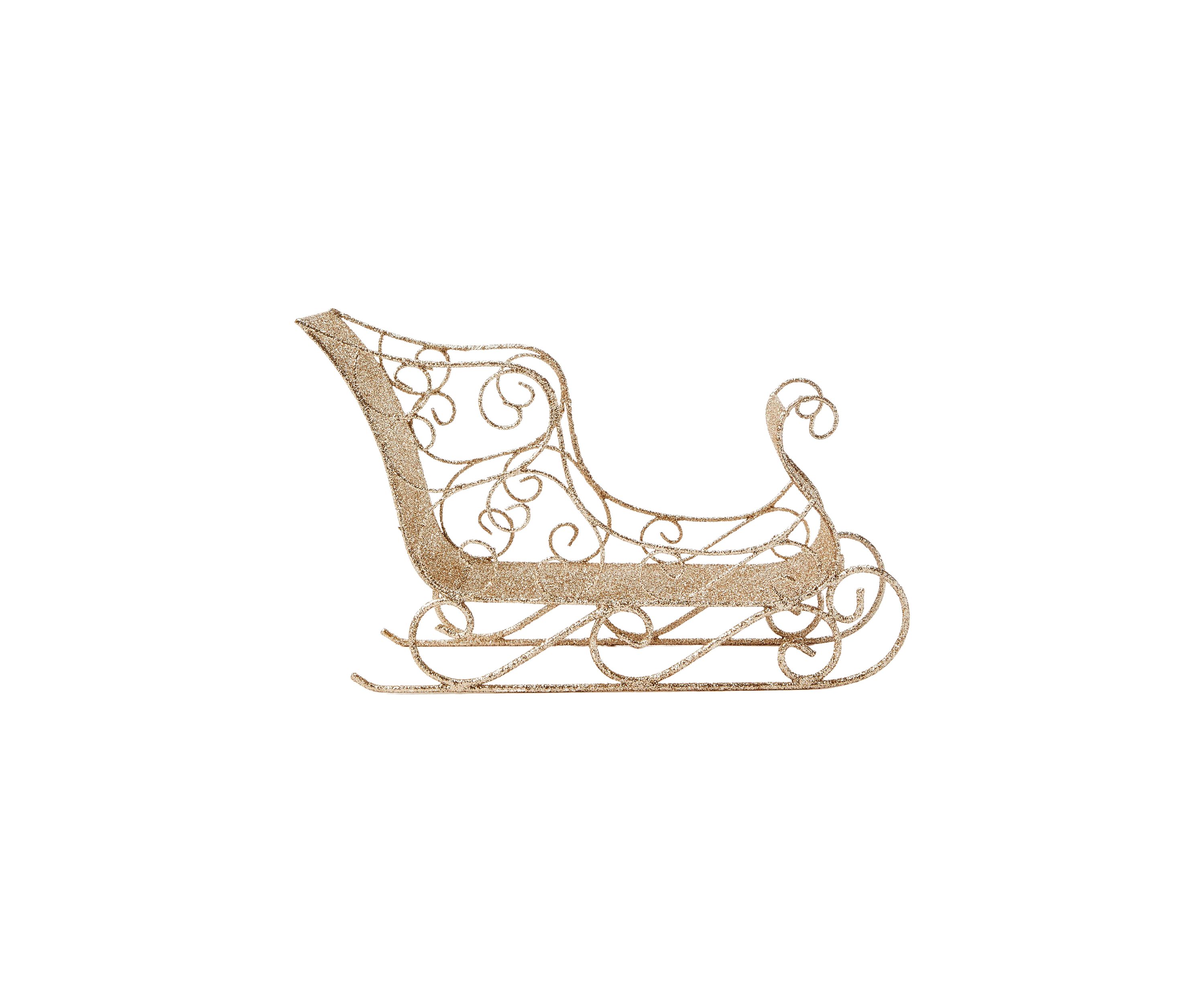 Glitter Sleigh Decoration