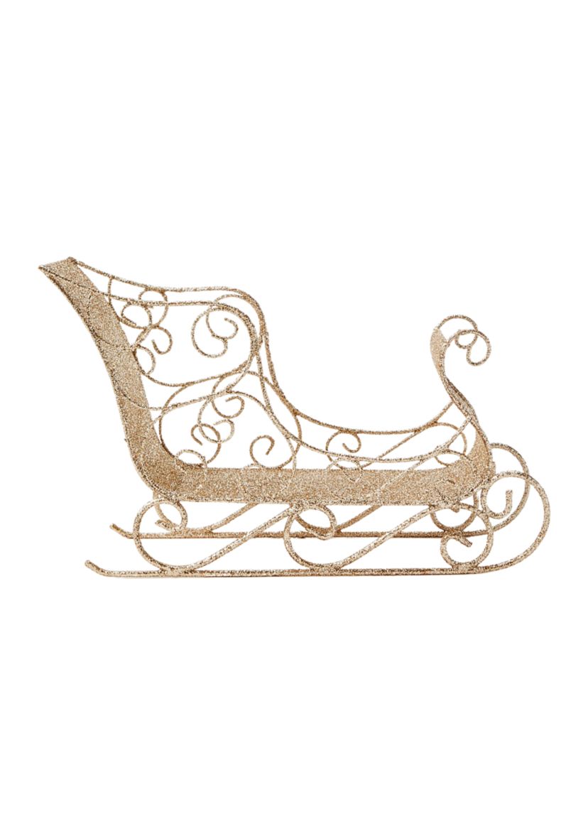 Glitter Sleigh Decoration