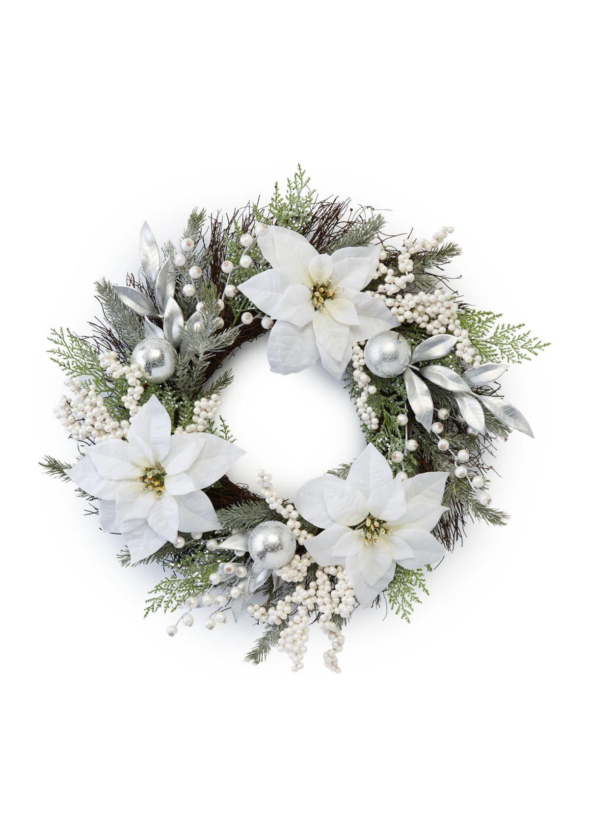White Poinsettia Wreath
