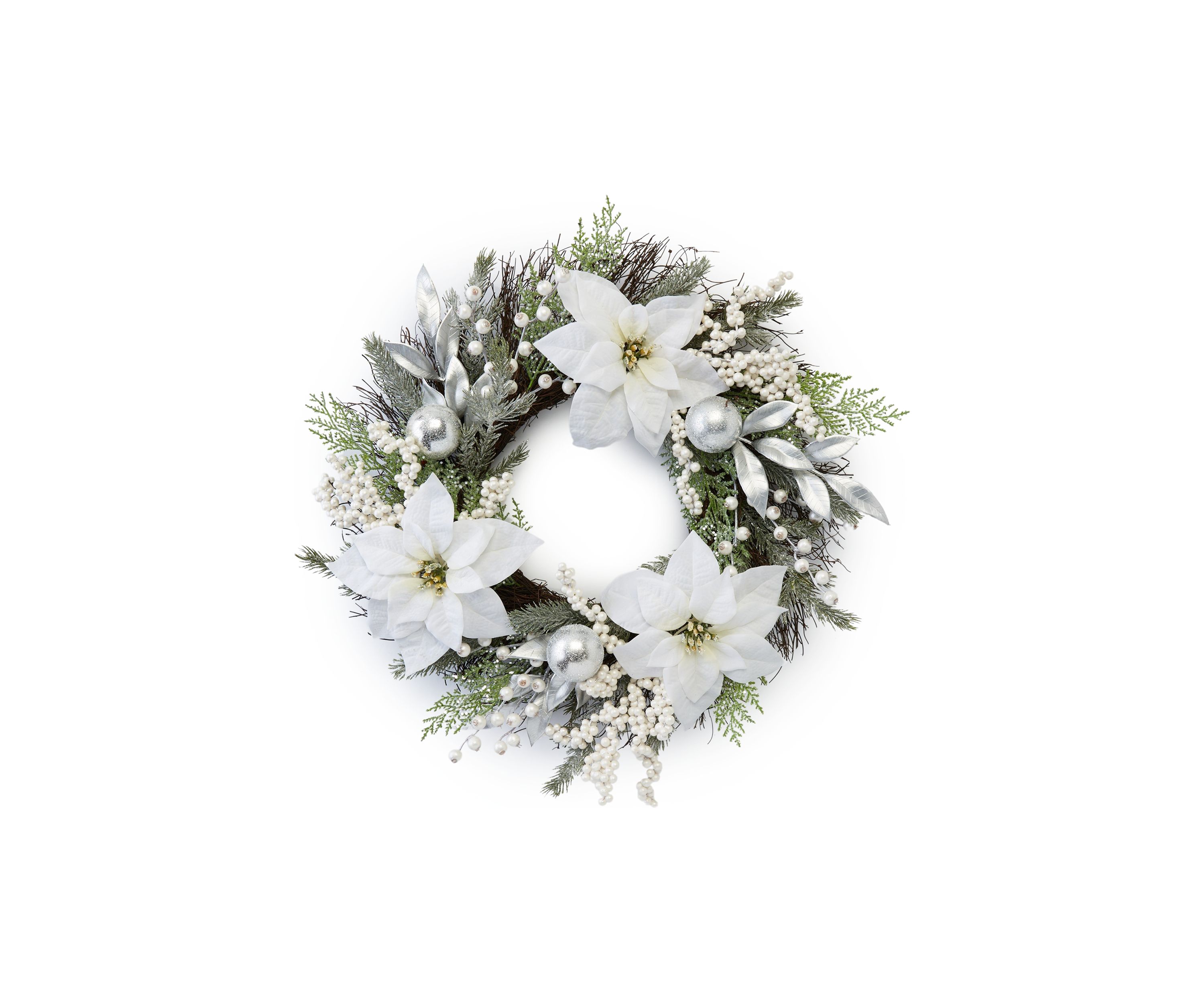White Poinsettia Wreath