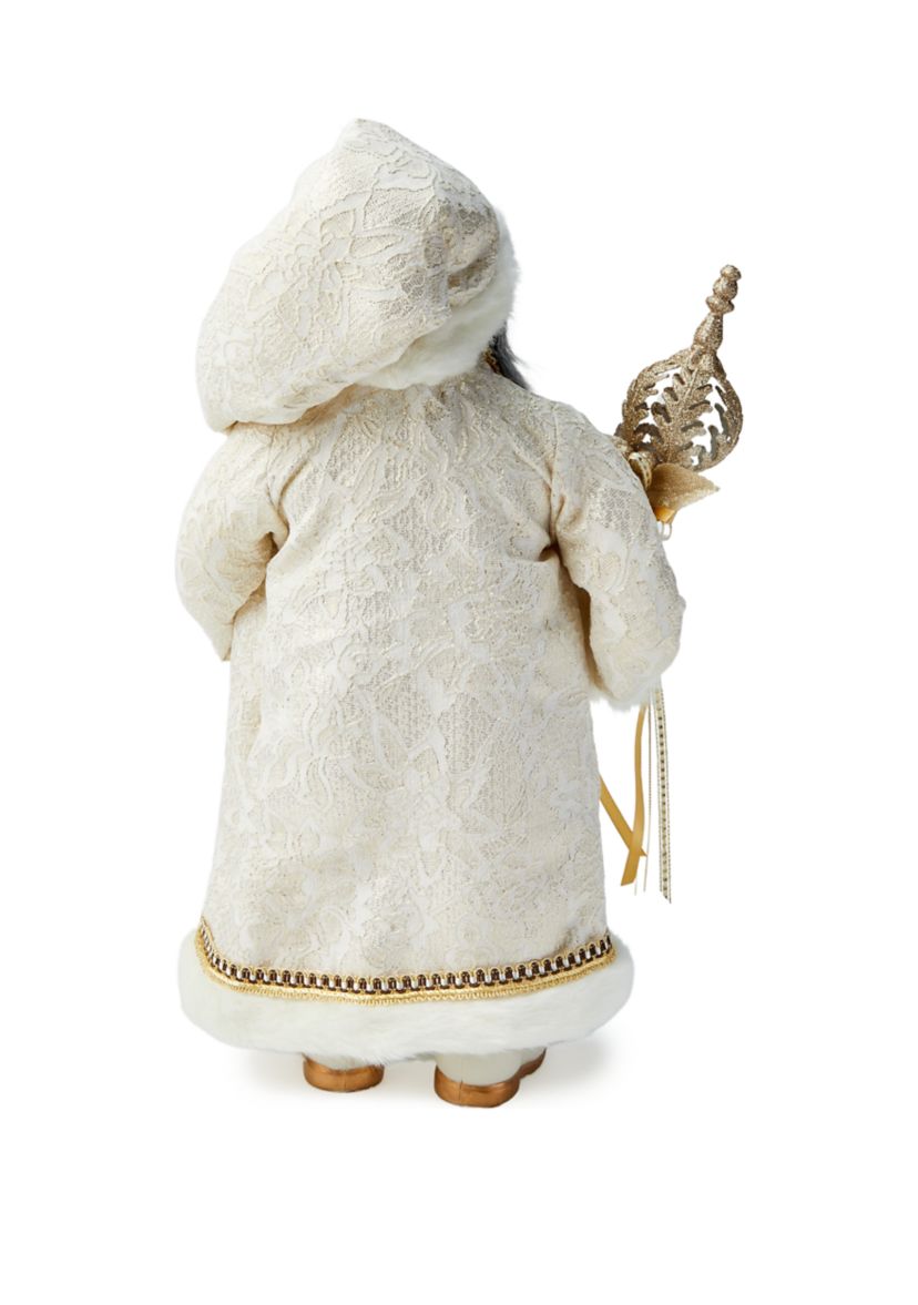African American Gold Santa Figurine