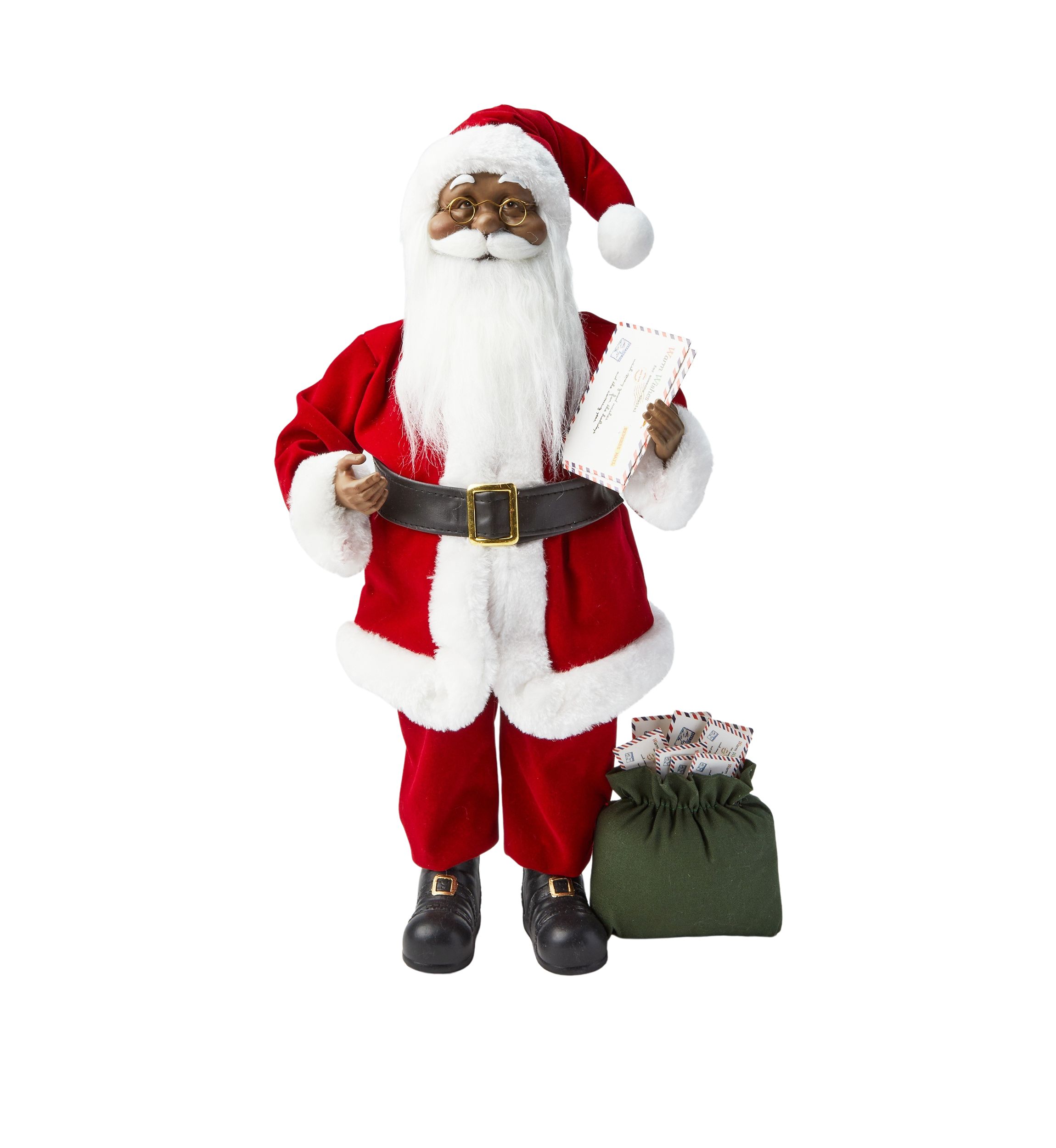 African American Letter Santa Figurine