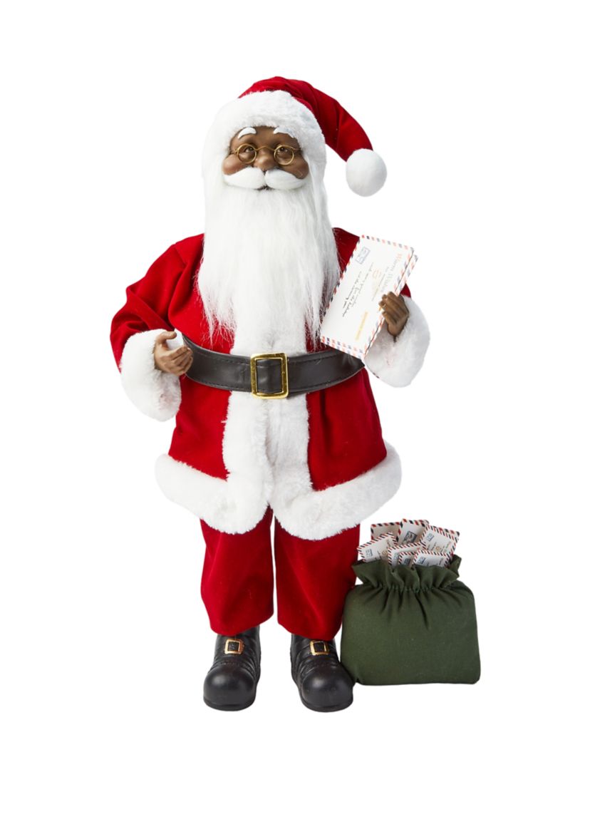 African American Letter Santa Figurine