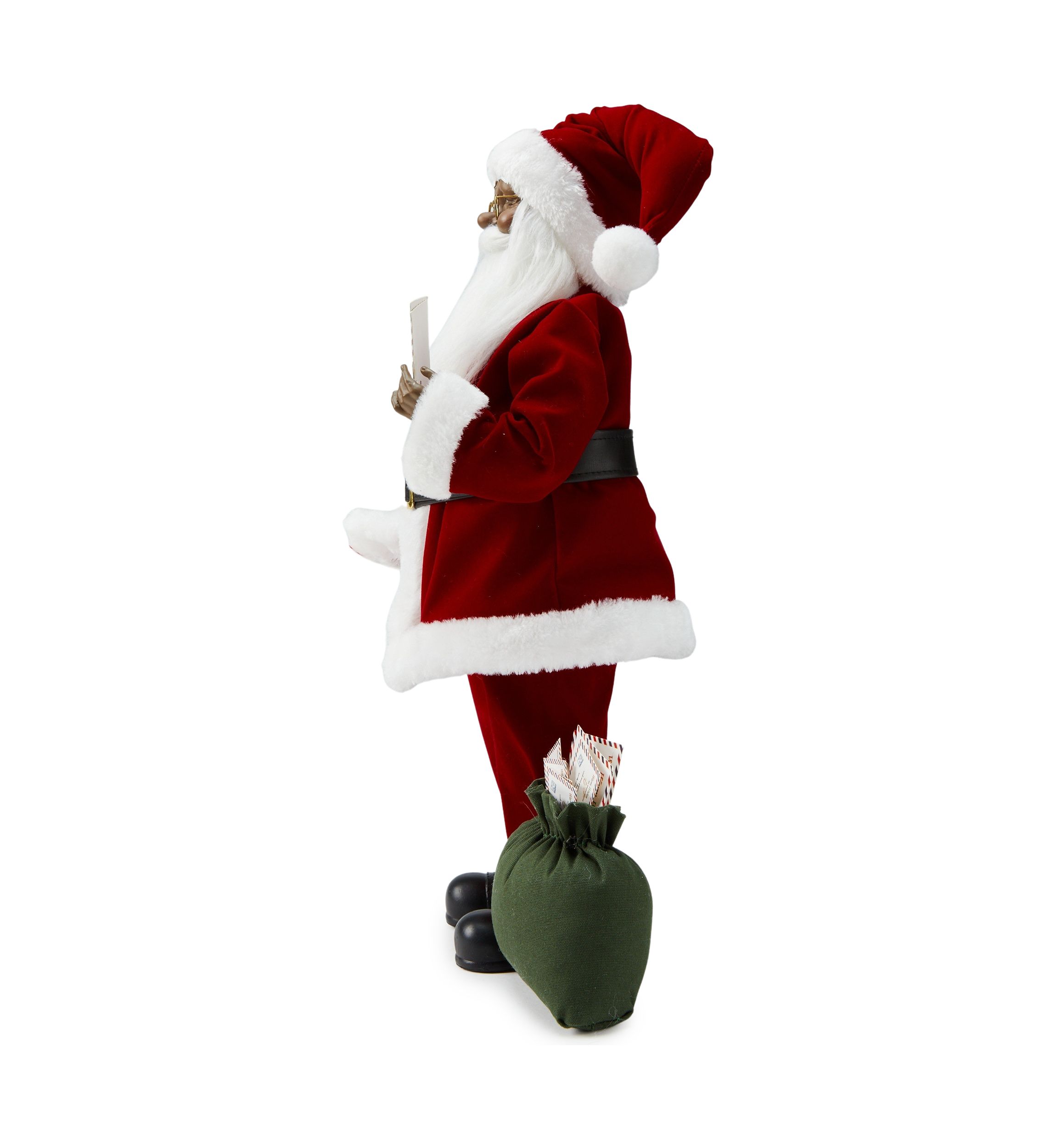 African American Letter Santa Figurine
