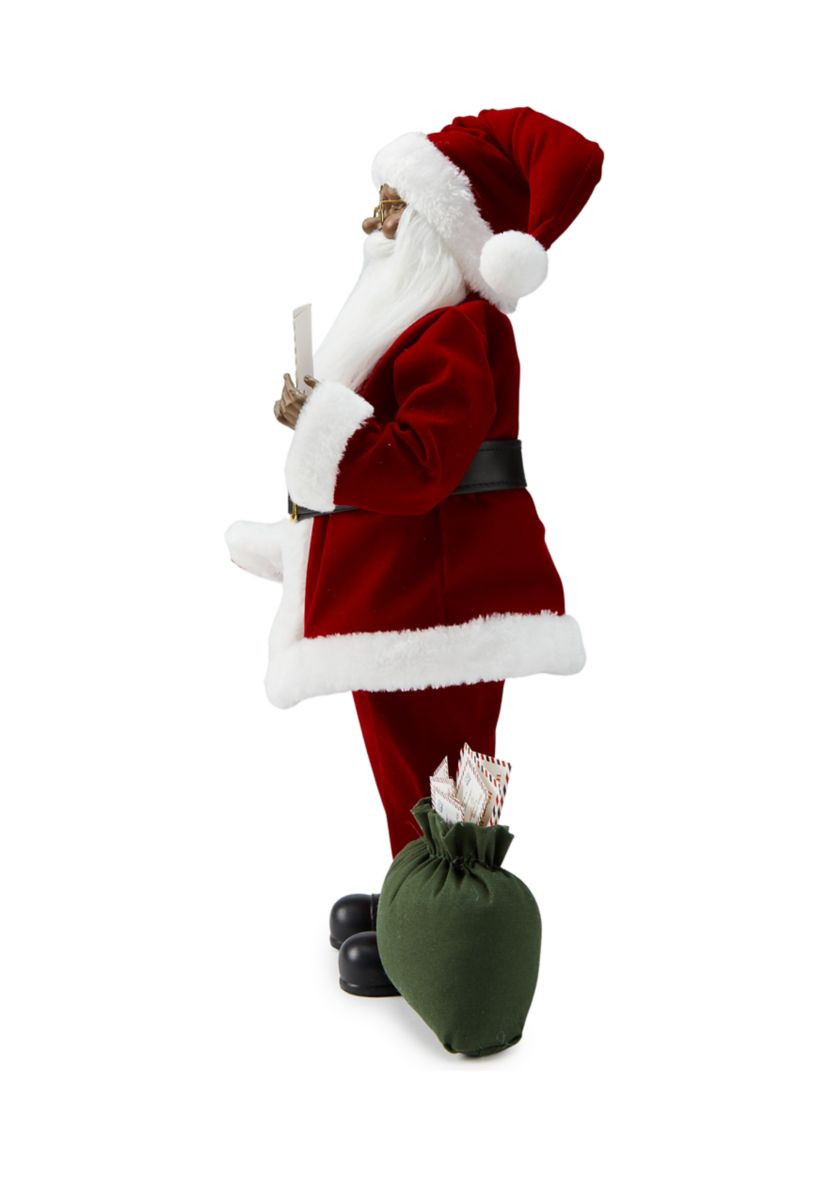 African American Letter Santa Figurine