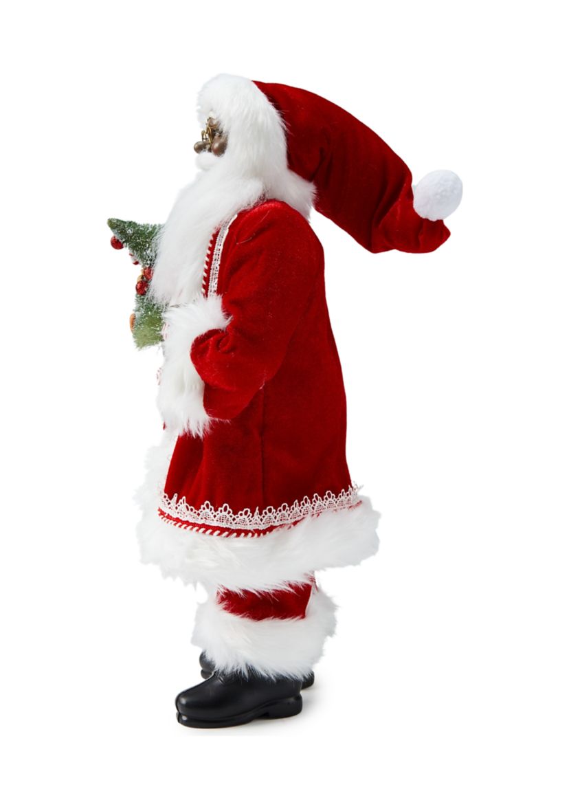 African American Candy Tree Santa Figurine
