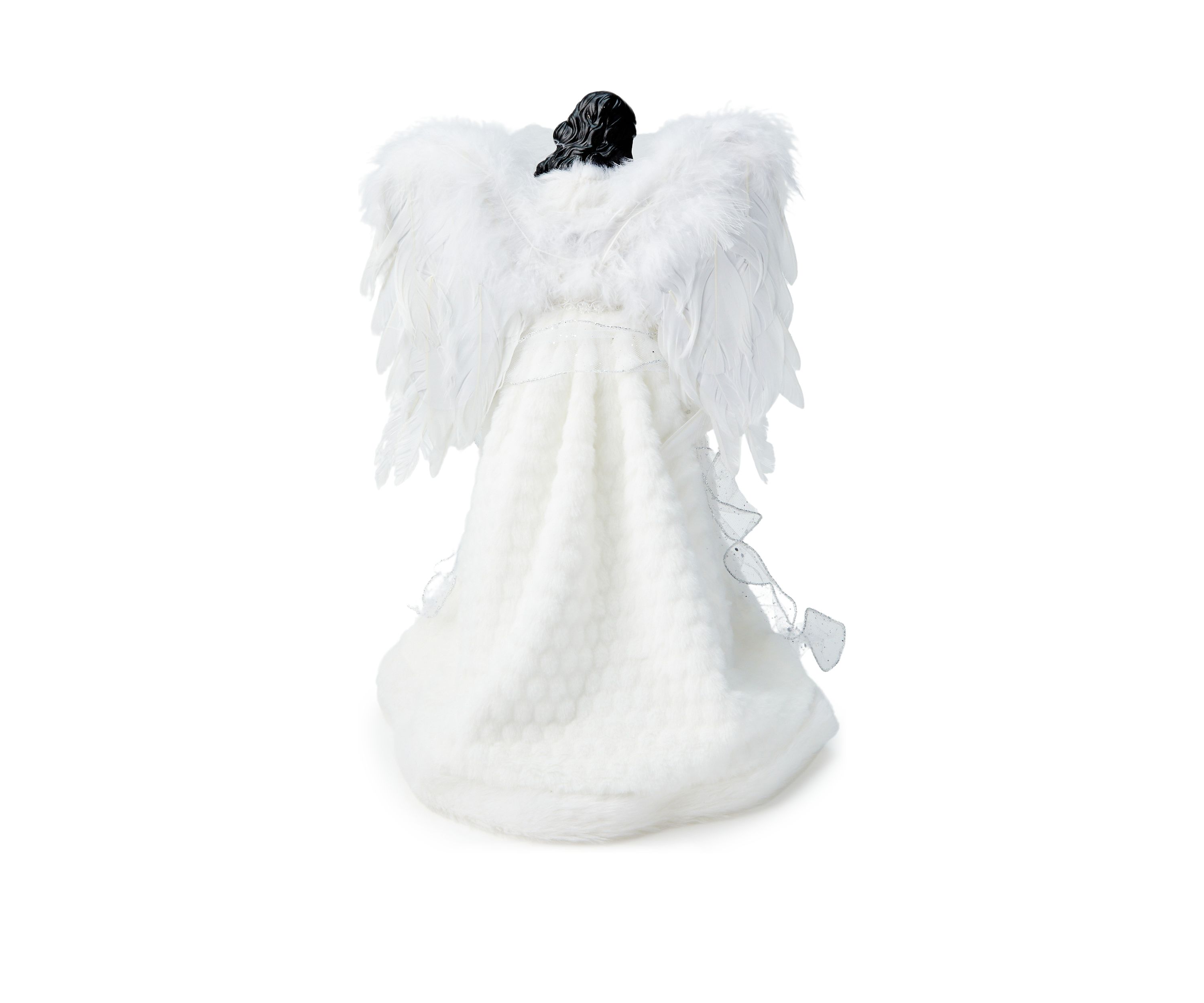 African American White Fur Angel Figurine