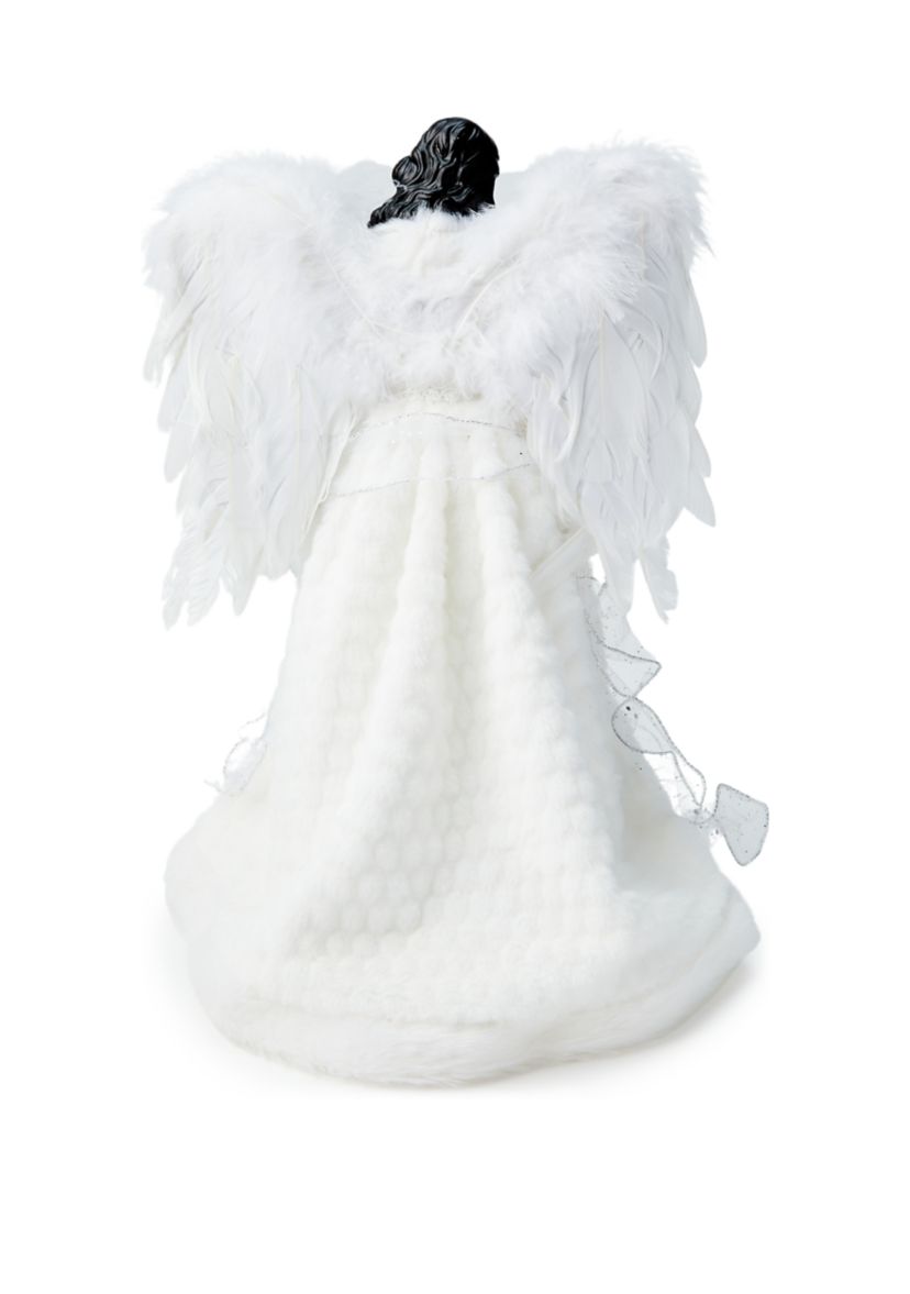 African American White Fur Angel Figurine