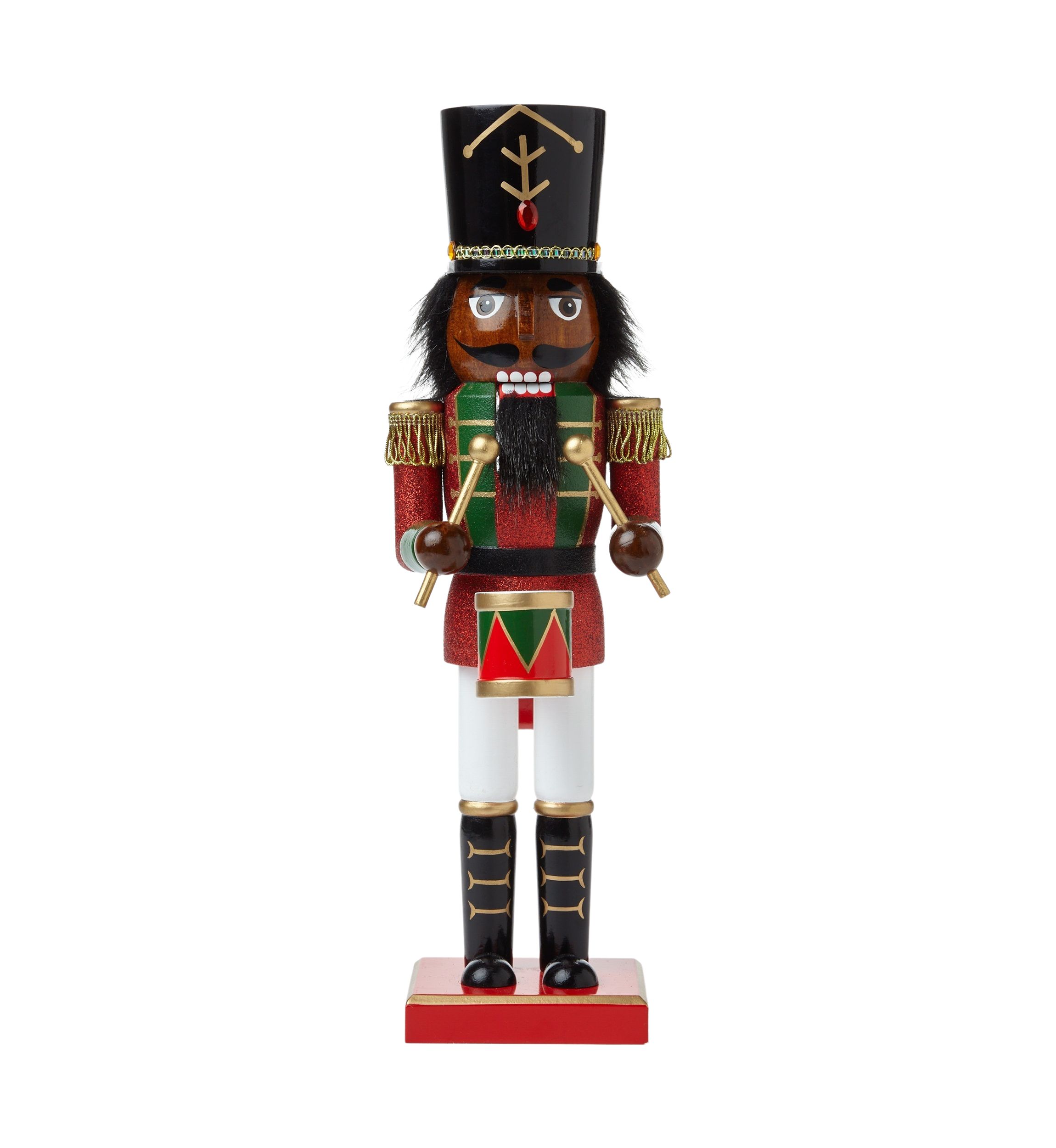 African American Glitter Drum Nutcracker