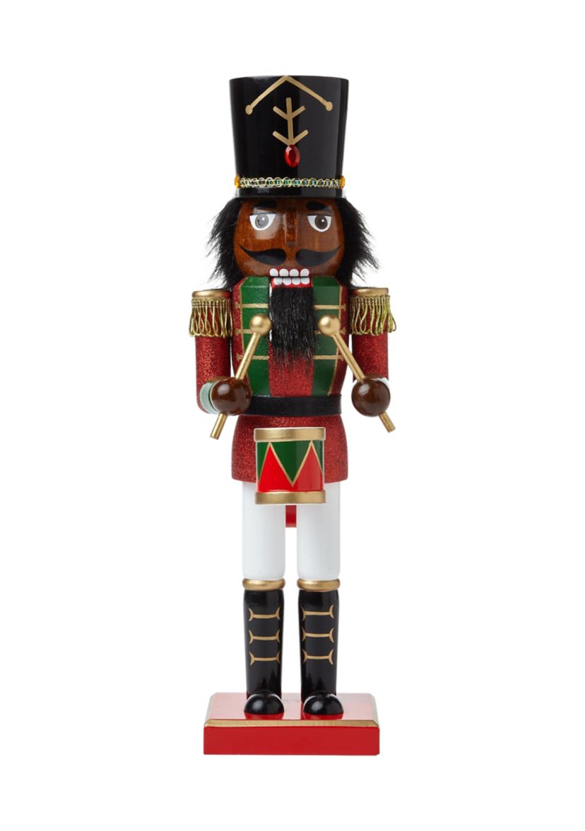 African American Glitter Drum Nutcracker