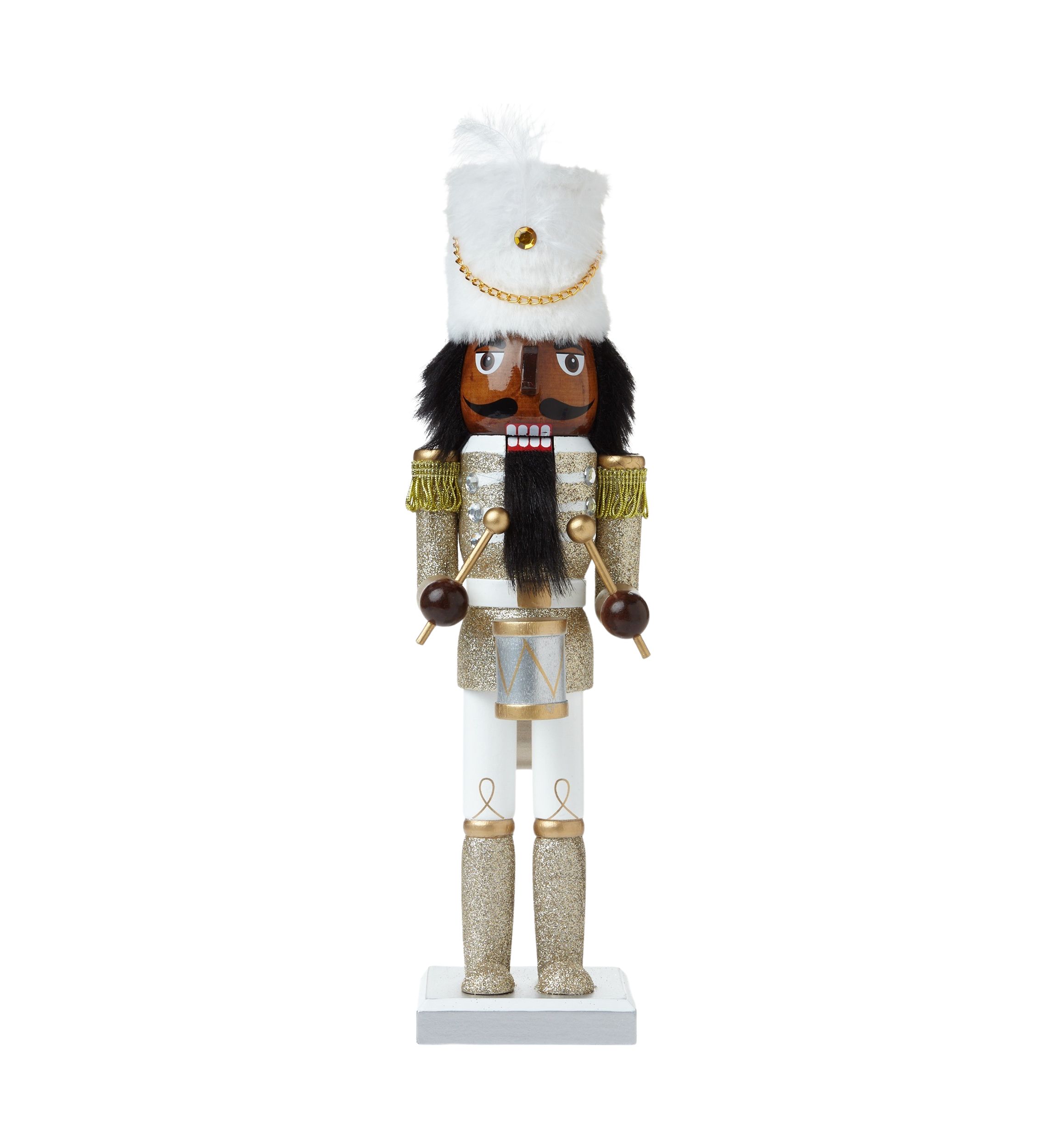 African American Gold Glitter Nutcracker