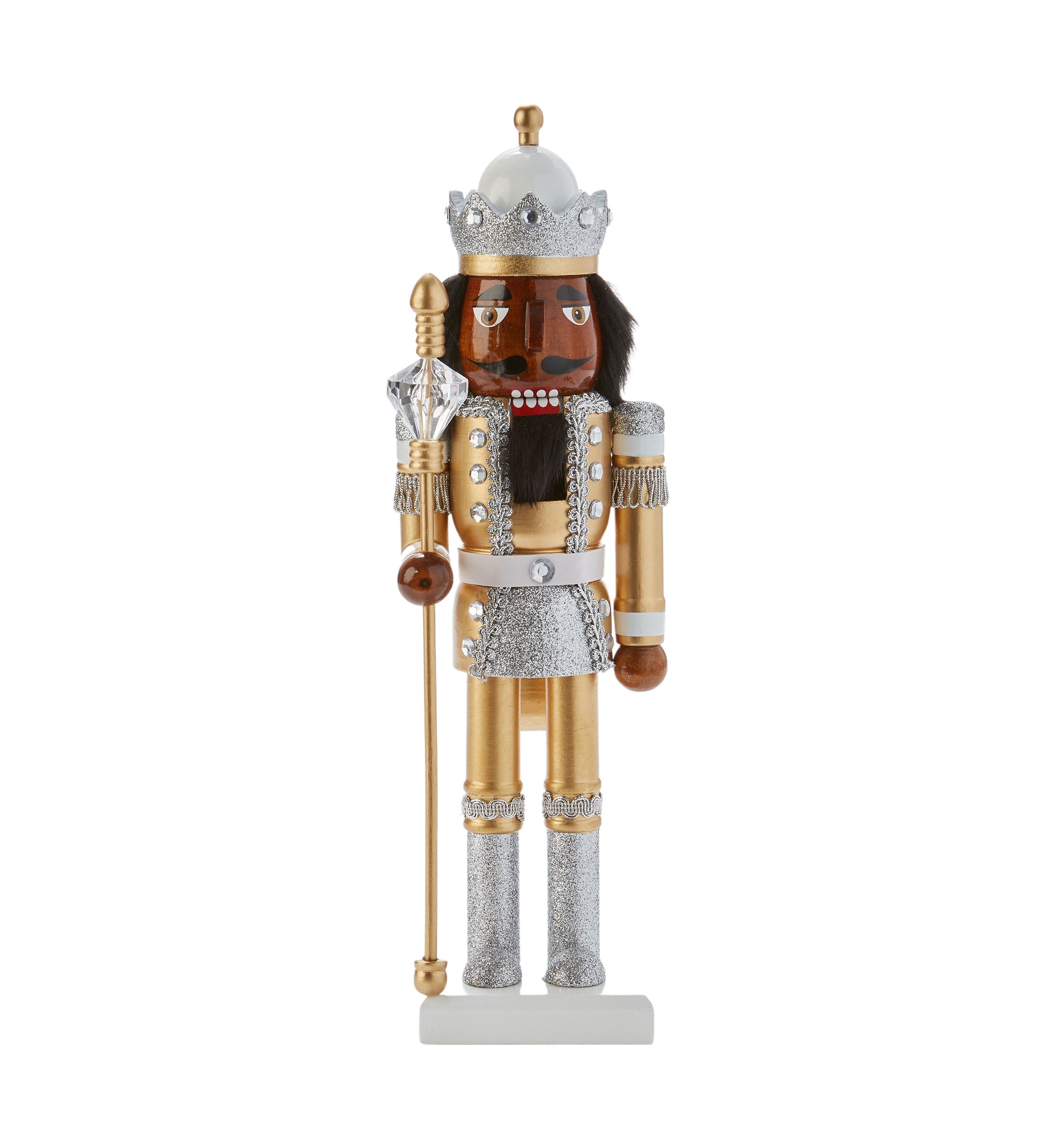 African American Silver Glitter Nutcracker