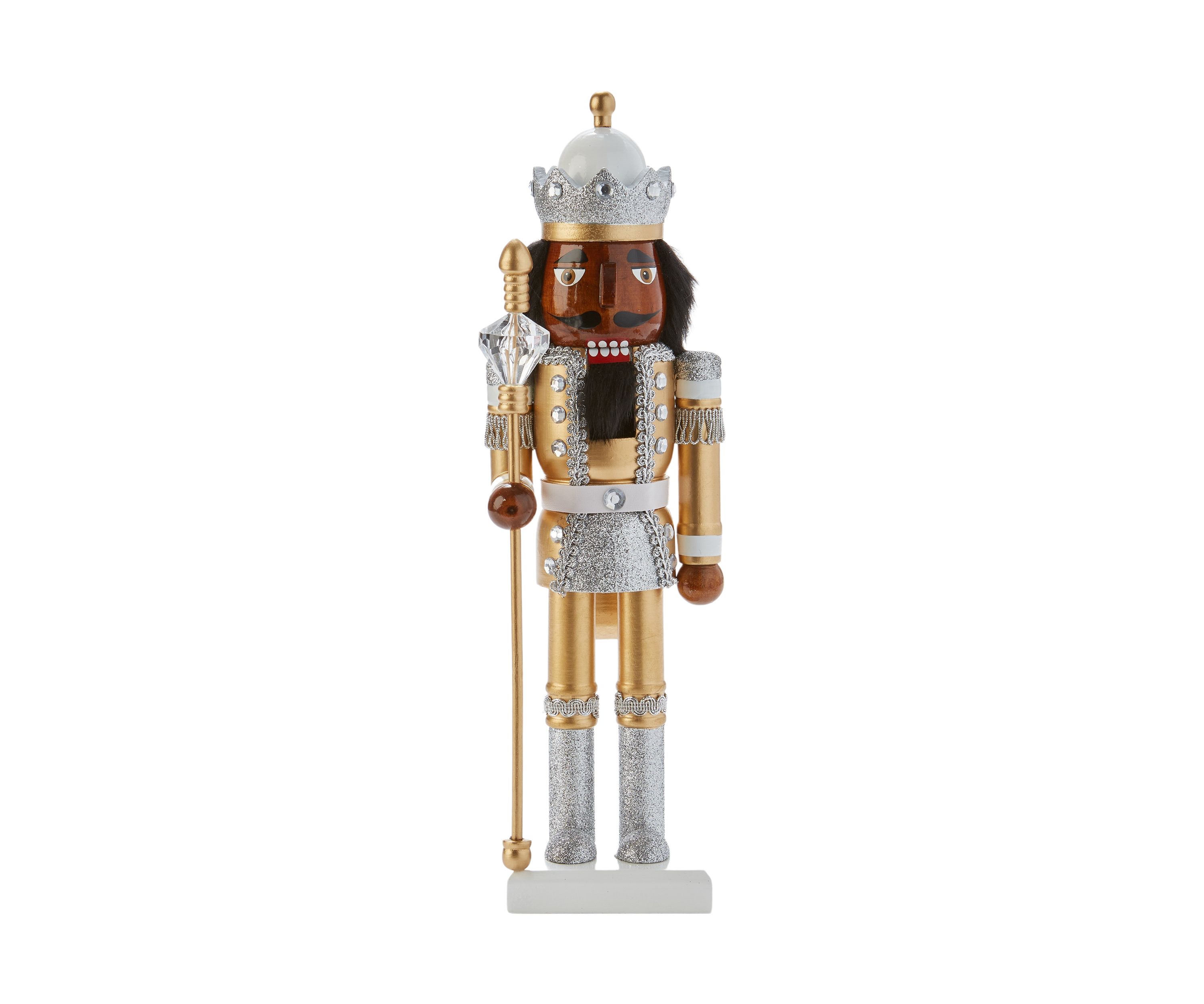 African American Silver Glitter Nutcracker