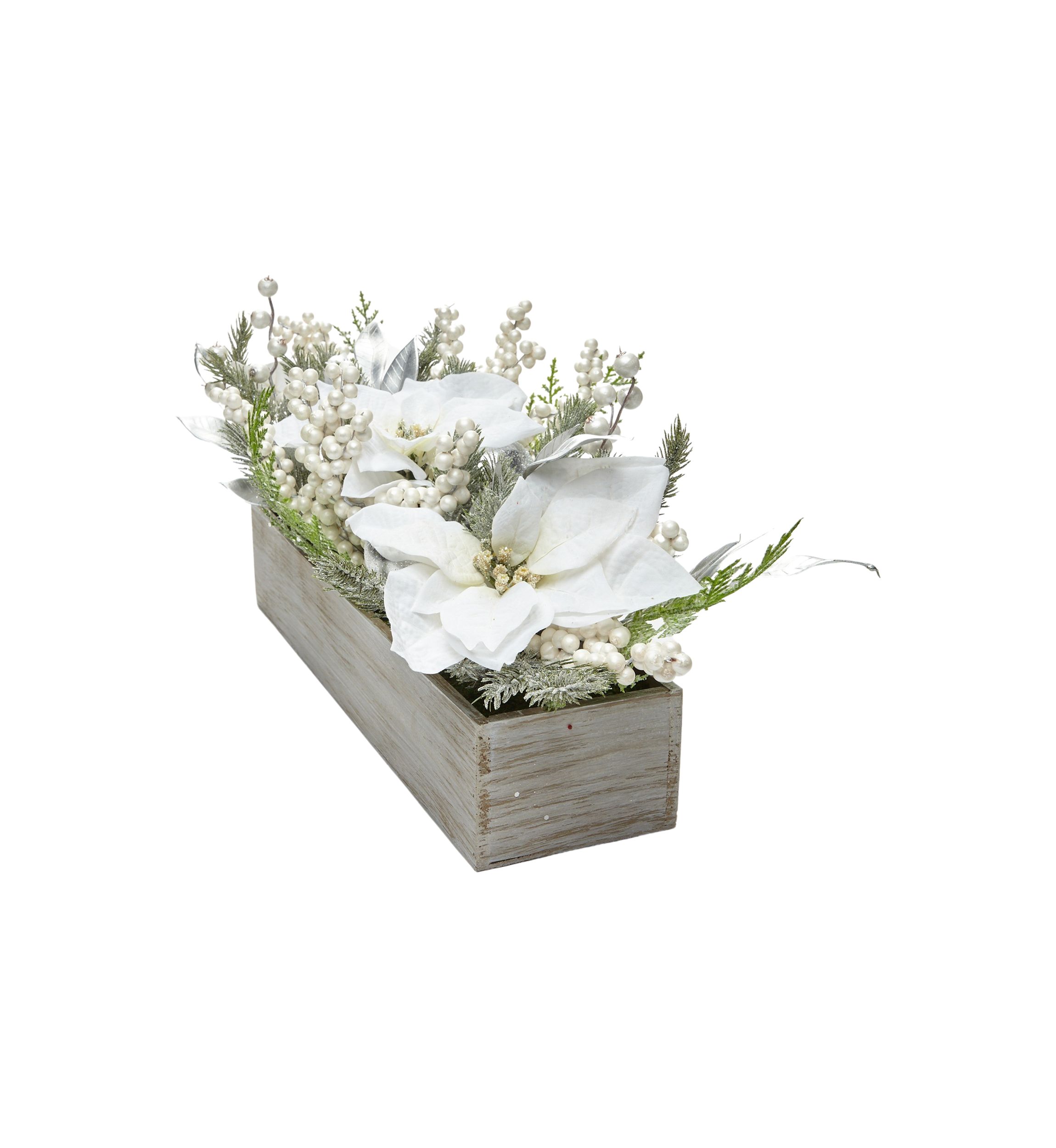 White Poinsettia Centerpiece