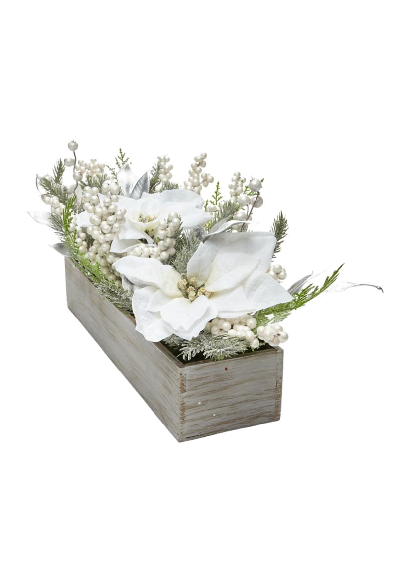 White Poinsettia Centerpiece