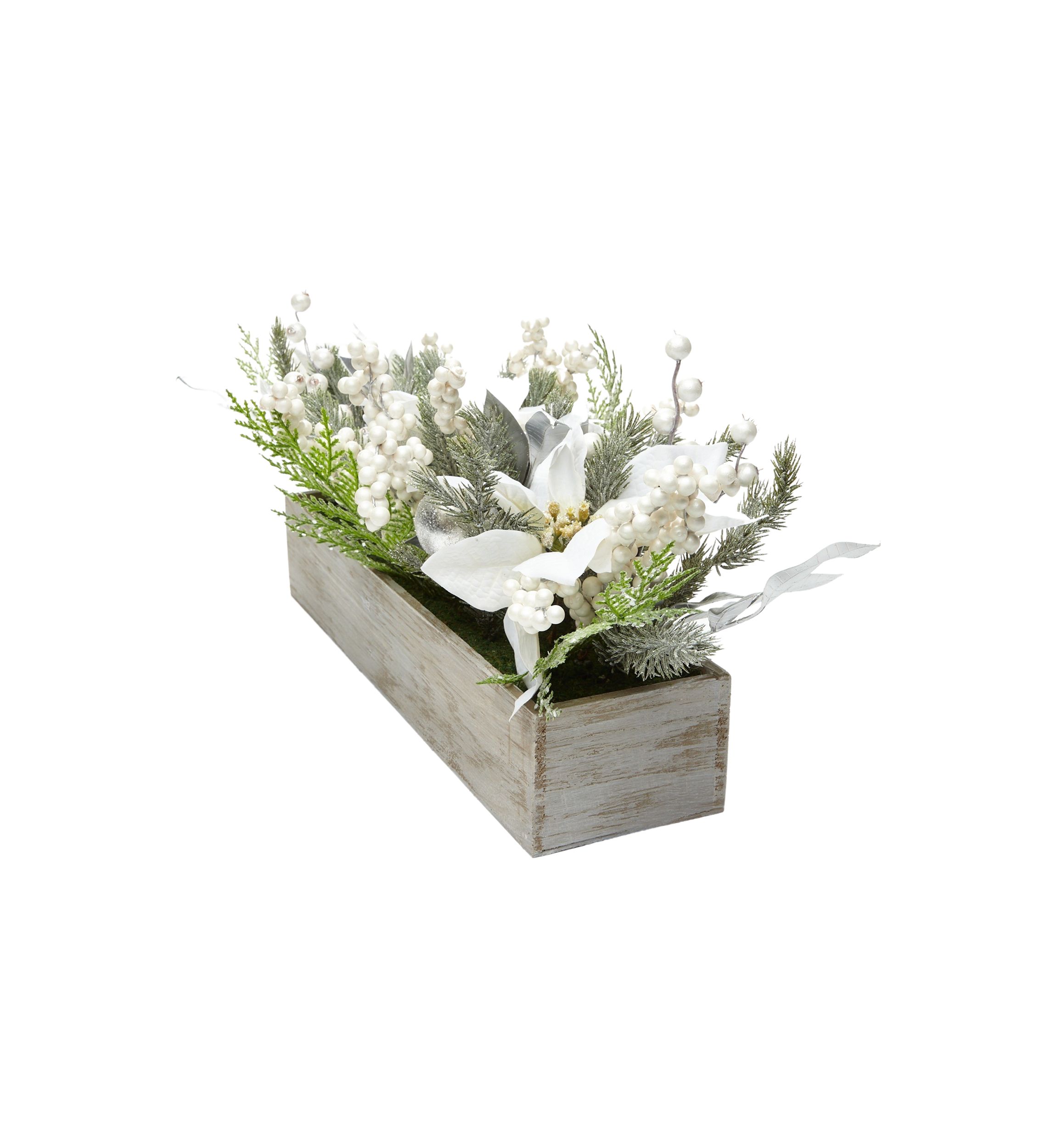 White Poinsettia Centerpiece