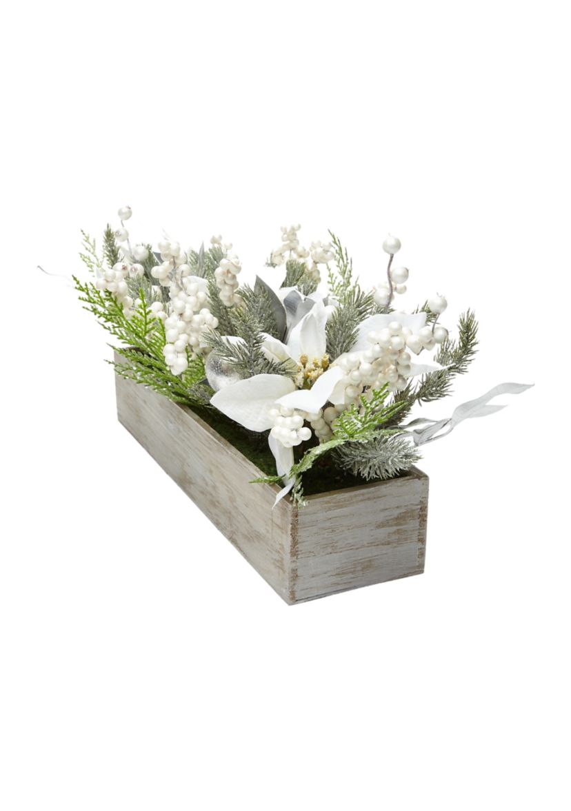 White Poinsettia Centerpiece