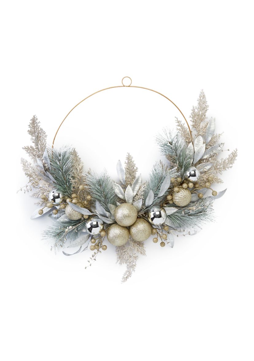 Metallic Half Silver and Gold Wreath