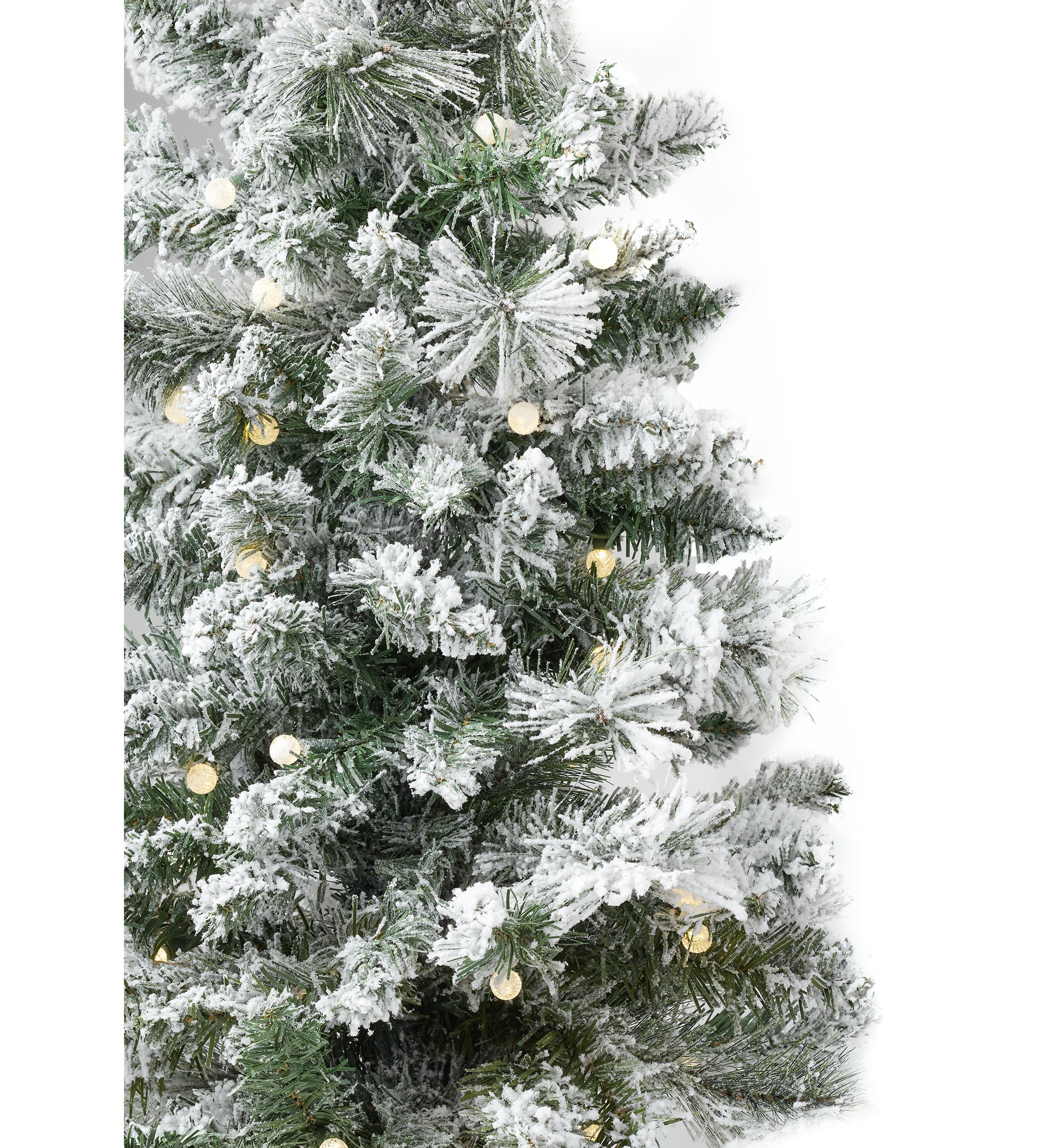 Flocked Pre-Lit Porch Trees, Set of 2