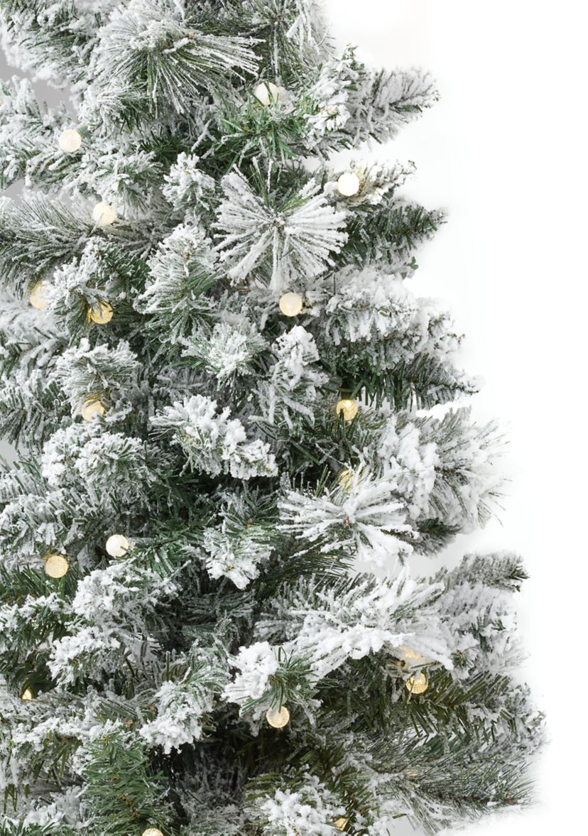 Flocked Pre-Lit Porch Trees, Set of 2