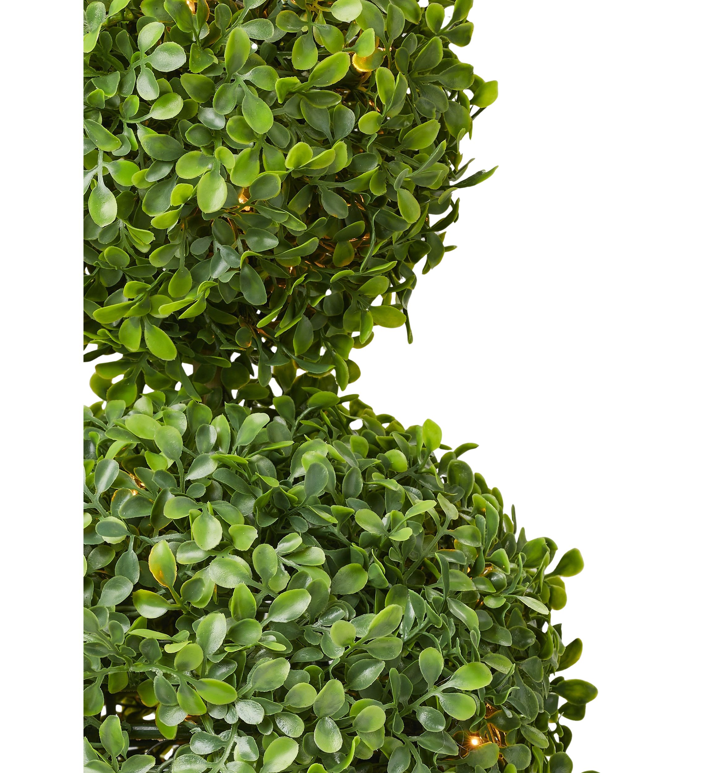 Set of 2 Pre Lit Sphere Topiary Trees
