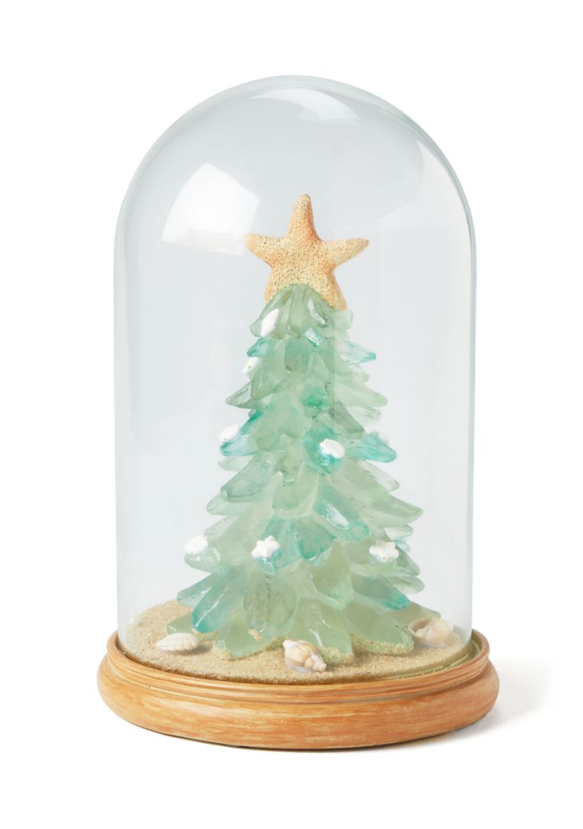Beach Seaglass Christmas Tree Cloche