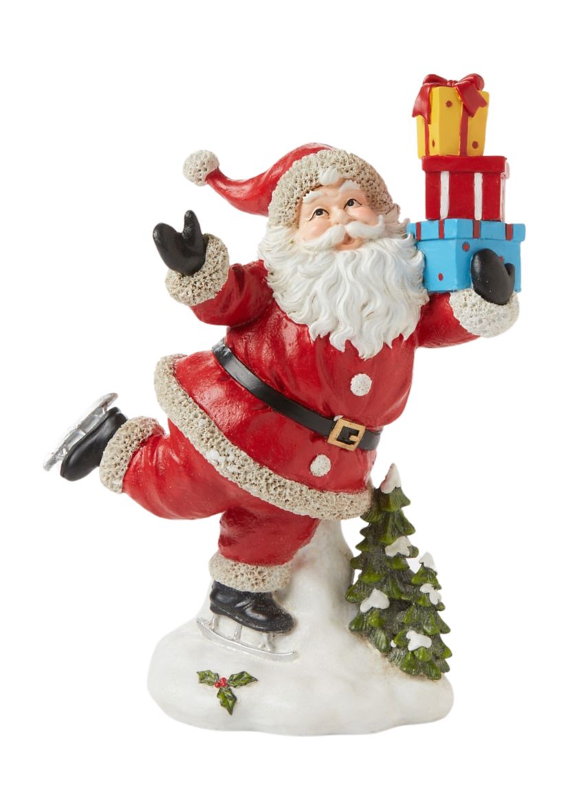 Santa Skating Figurine