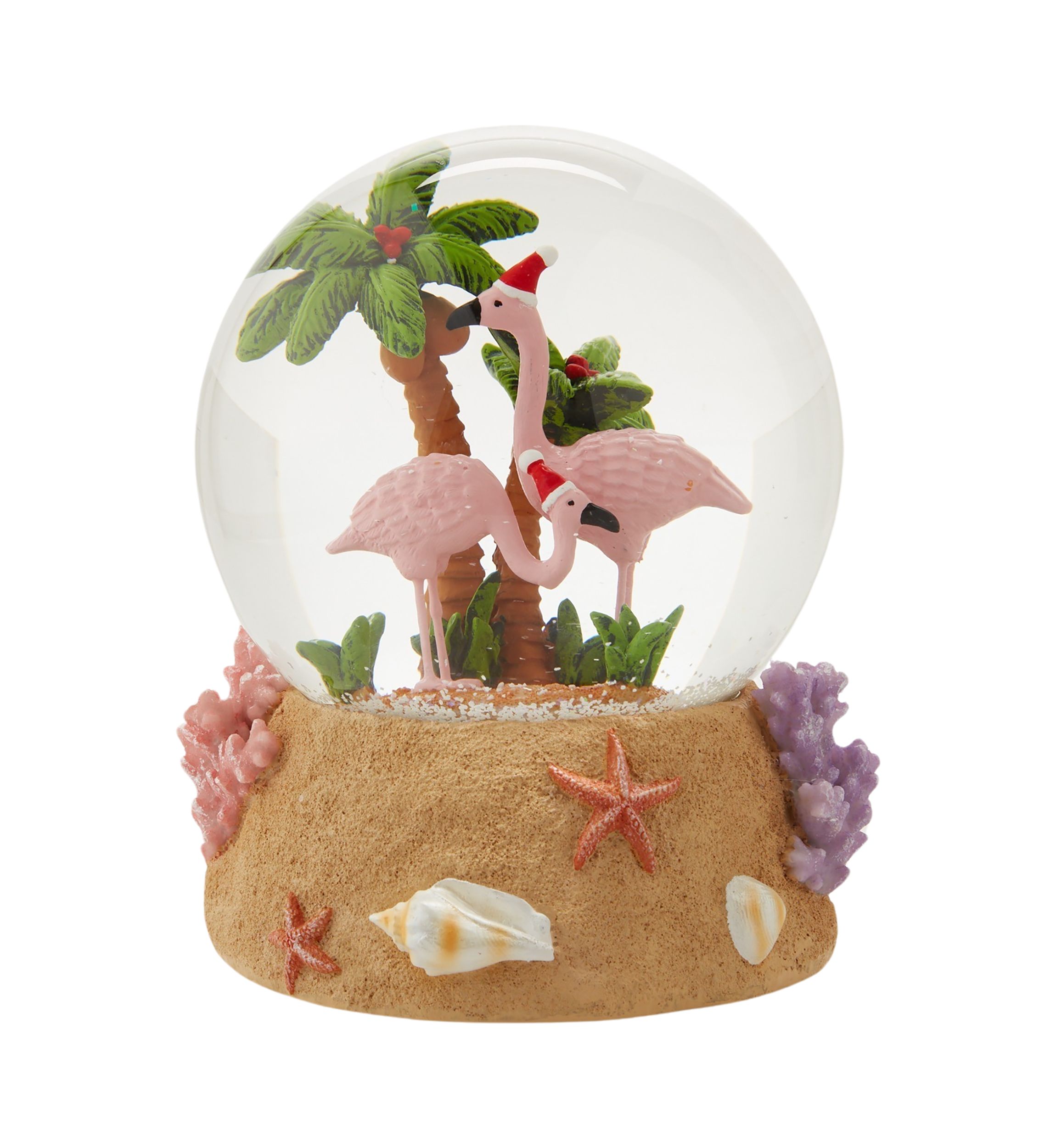 Sandy Flamingo Snow Globe