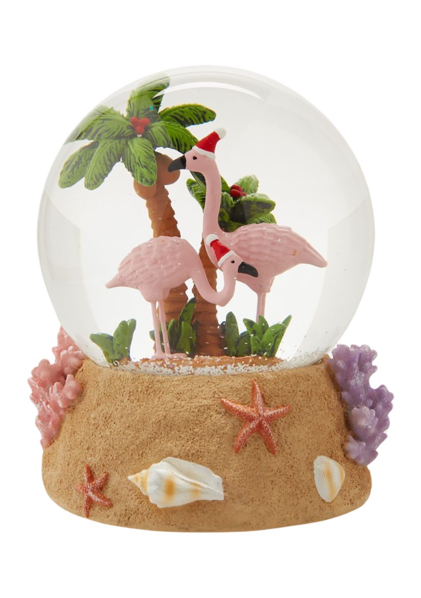 Sandy Flamingo Snow Globe