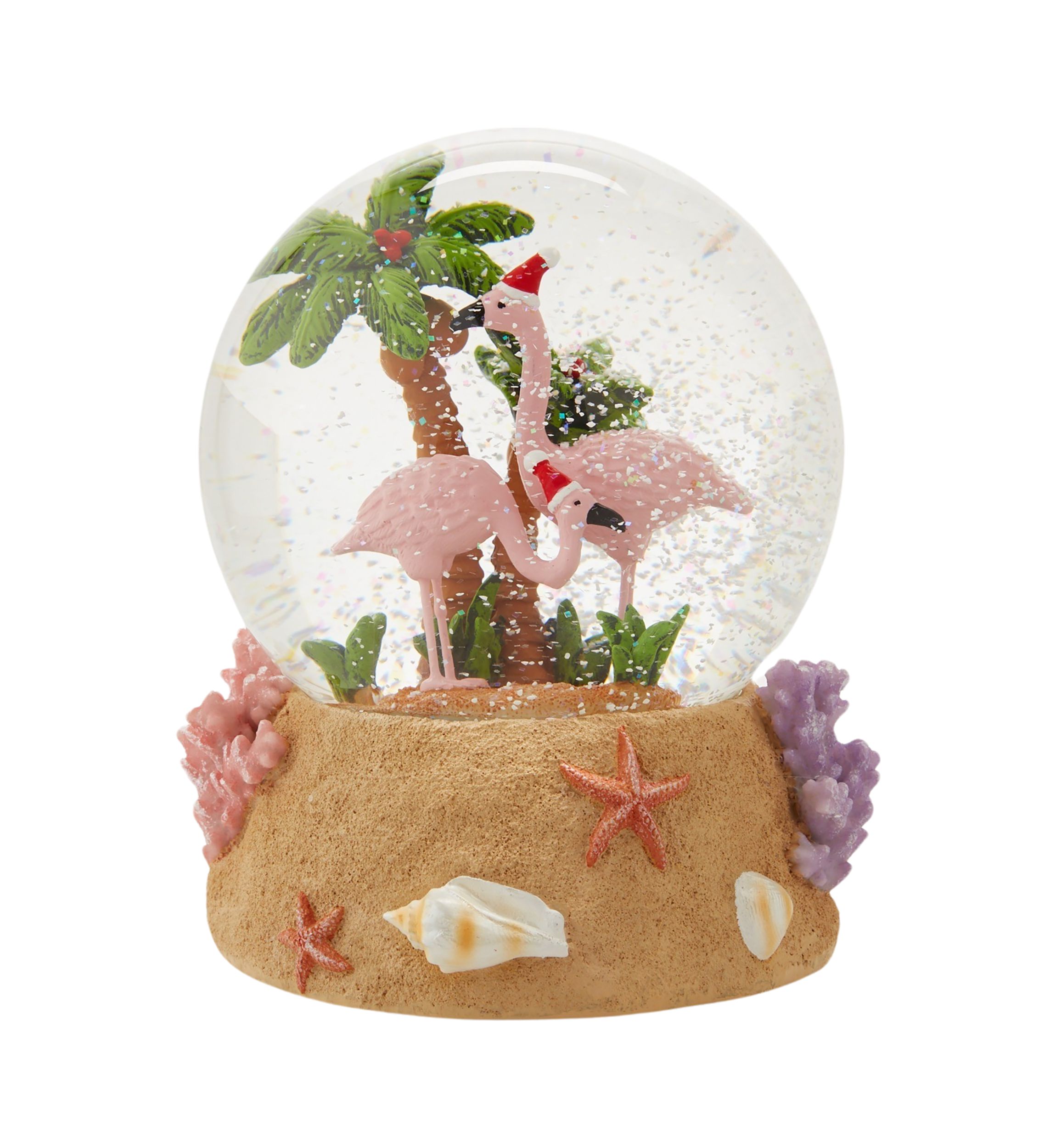 Sandy Flamingo Snow Globe