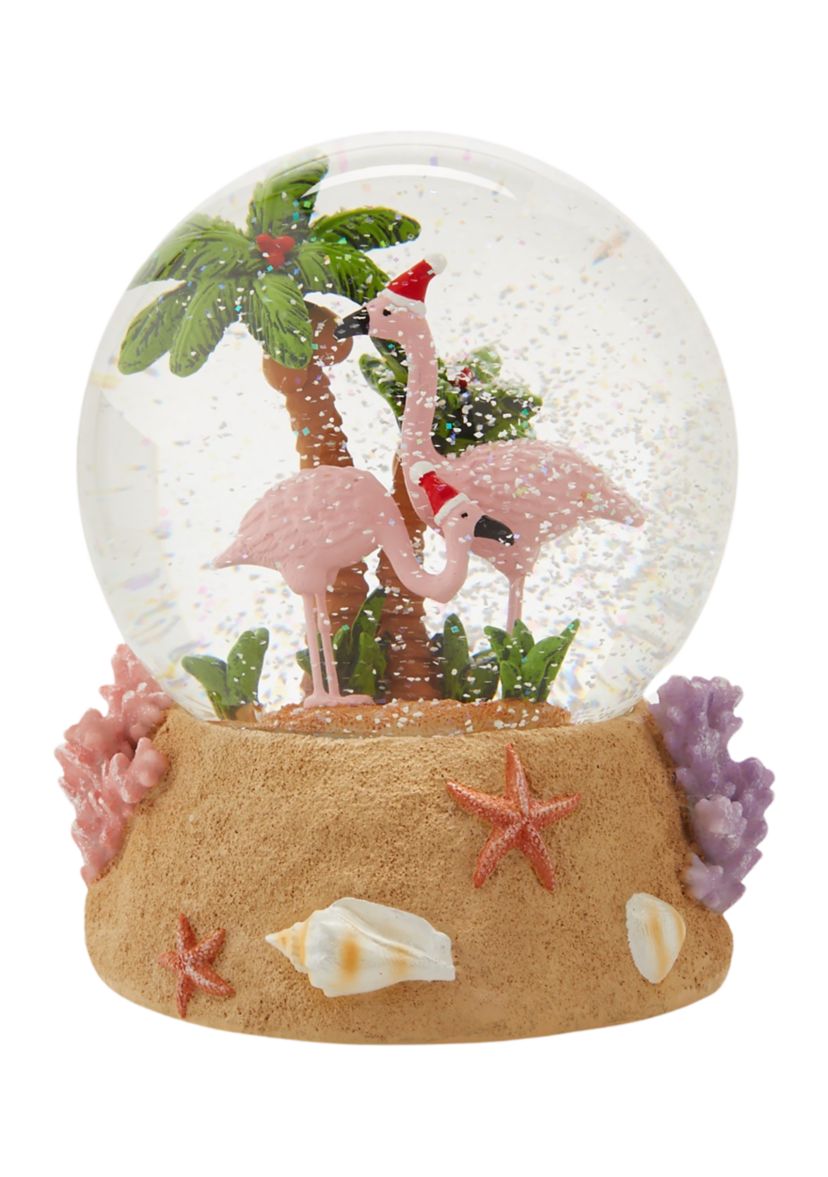 Sandy Flamingo Snow Globe