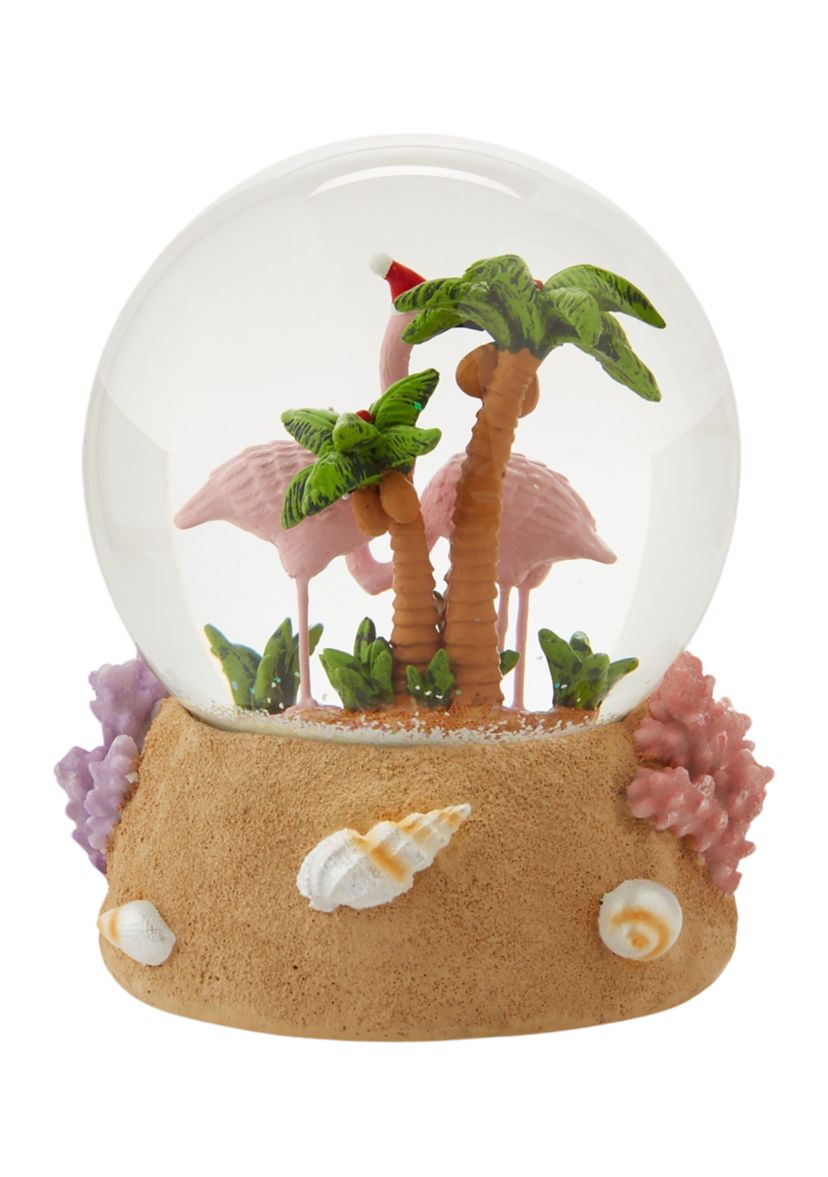Sandy Flamingo Snow Globe