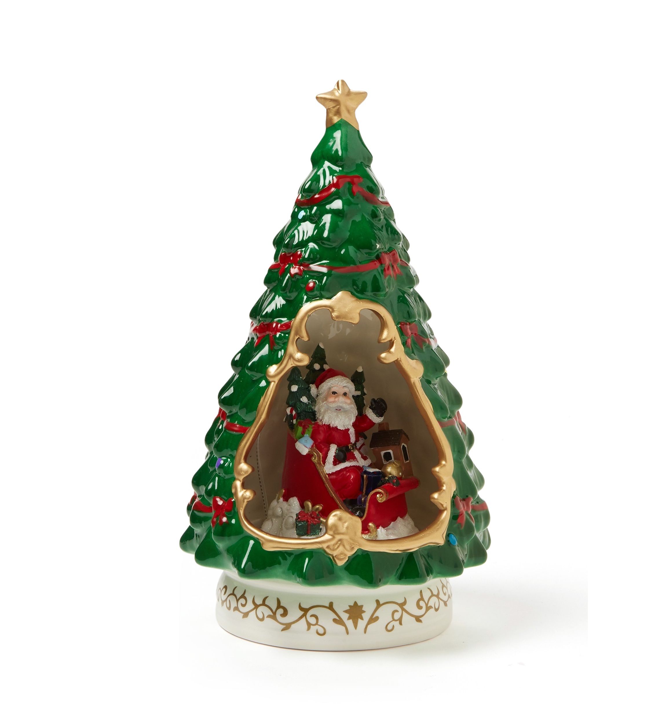 Santa Inside Tree Figurine