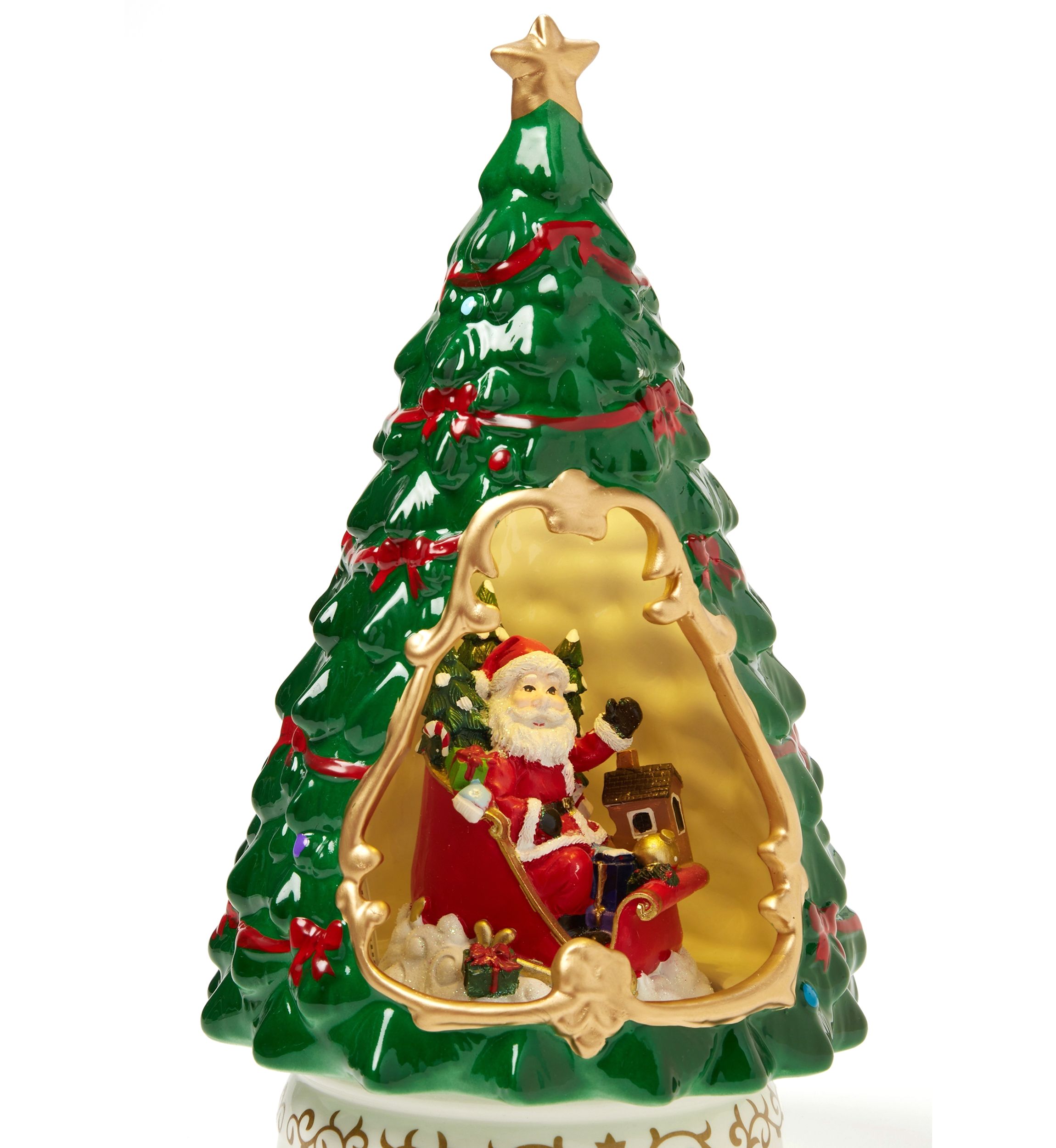 Santa Inside Tree Figurine