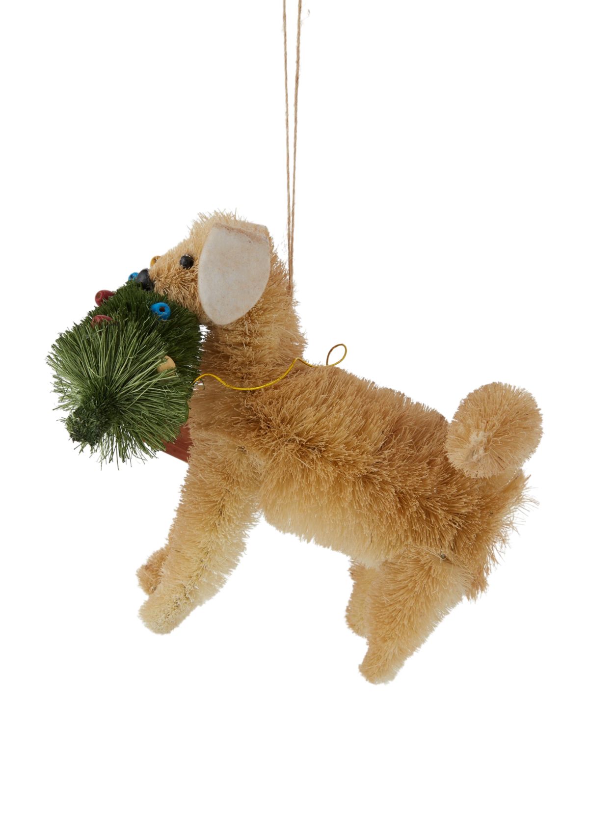 Dog and Christmas Tree Ornament