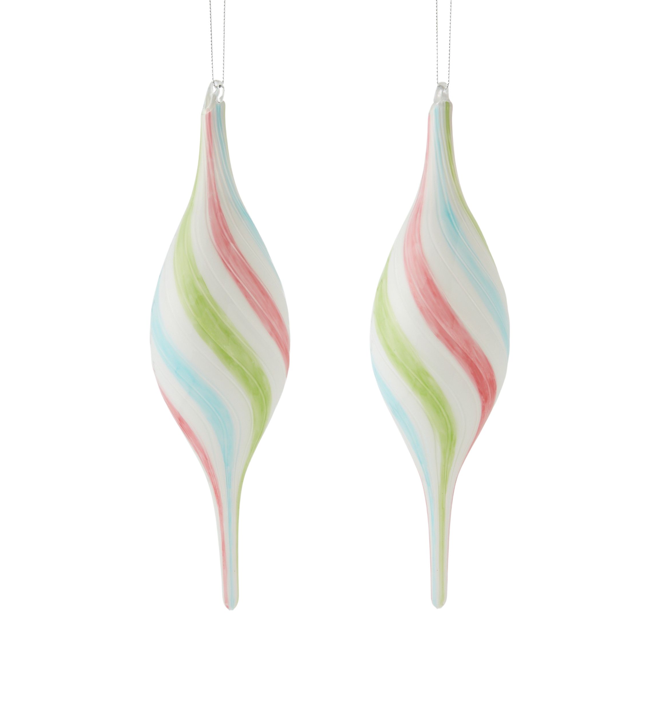 Swirl Finial Ornaments - Set of 2
