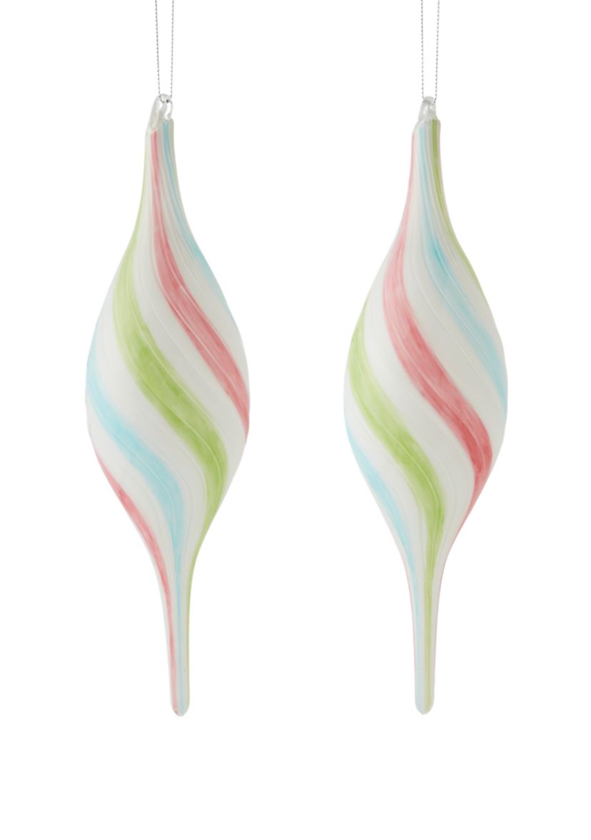 Swirl Finial Ornaments - Set of 2