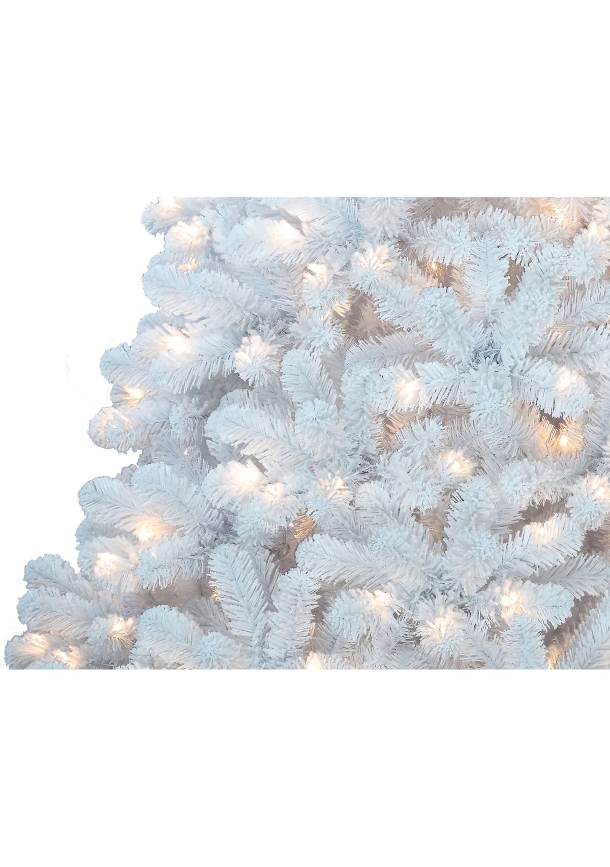 7.5 Foot Pre Lit White Flocked Christmas Tree