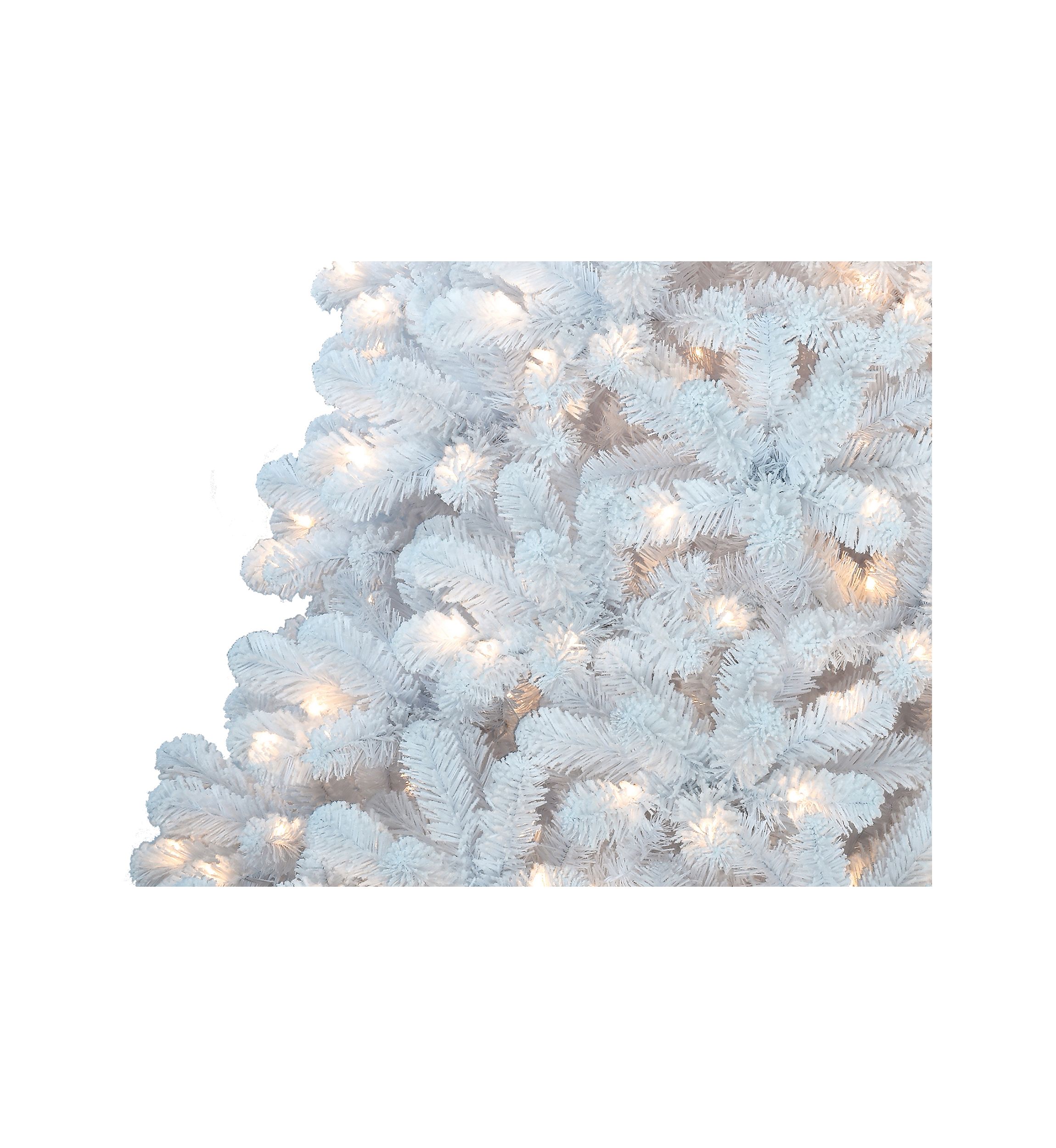 7.5 Foot Pre Lit White Flocked Christmas Tree