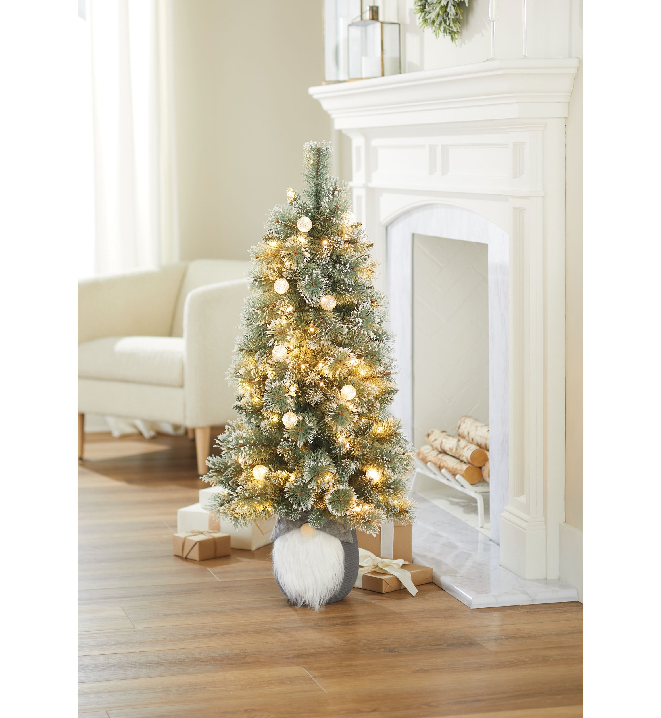 4 Pre Lit Glitter Finish Gnome Light Tree
