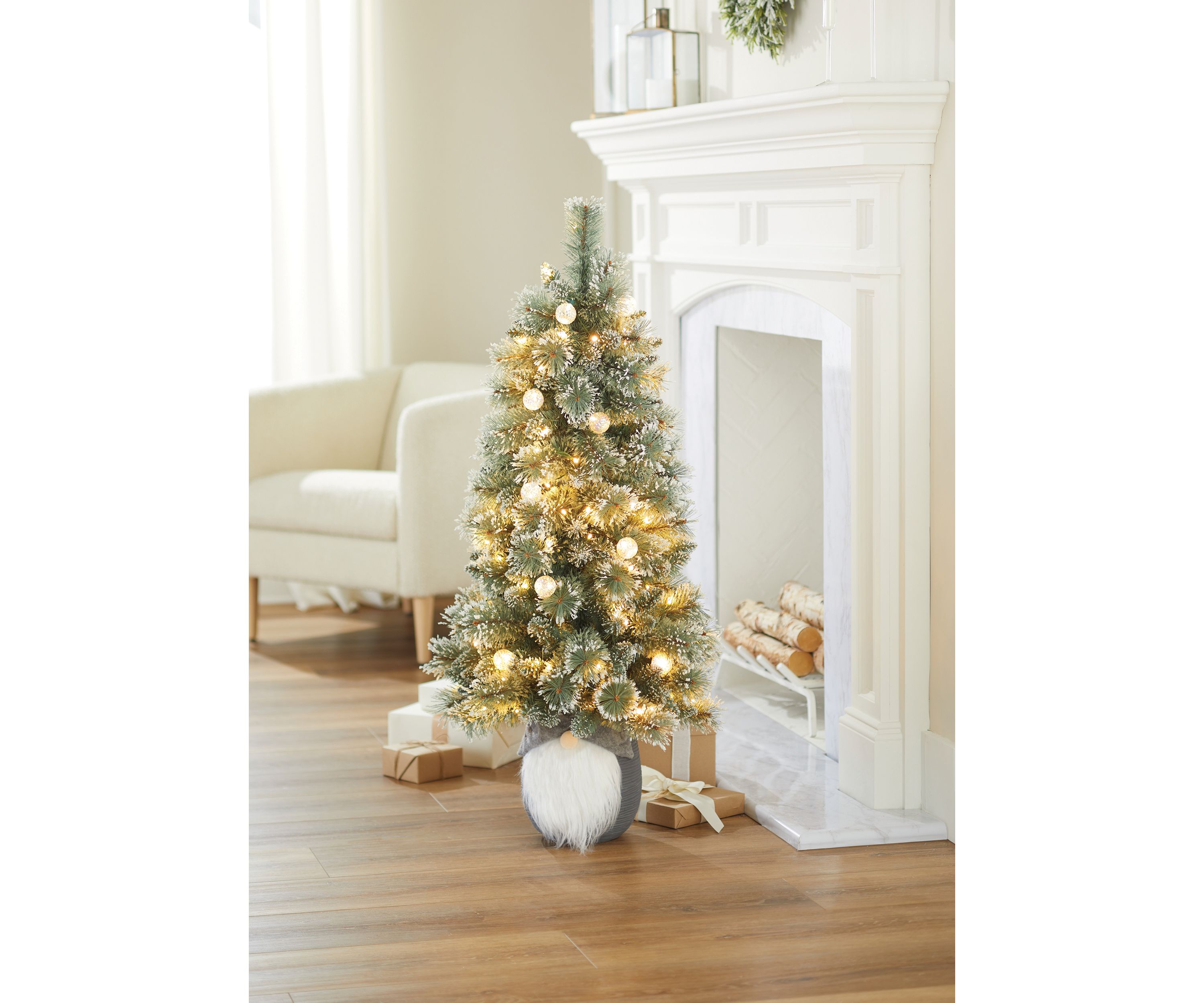 4 Pre Lit Glitter Finish Gnome Light Tree