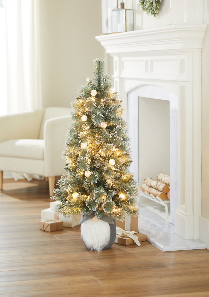 4 Pre Lit Glitter Finish Gnome Light Tree