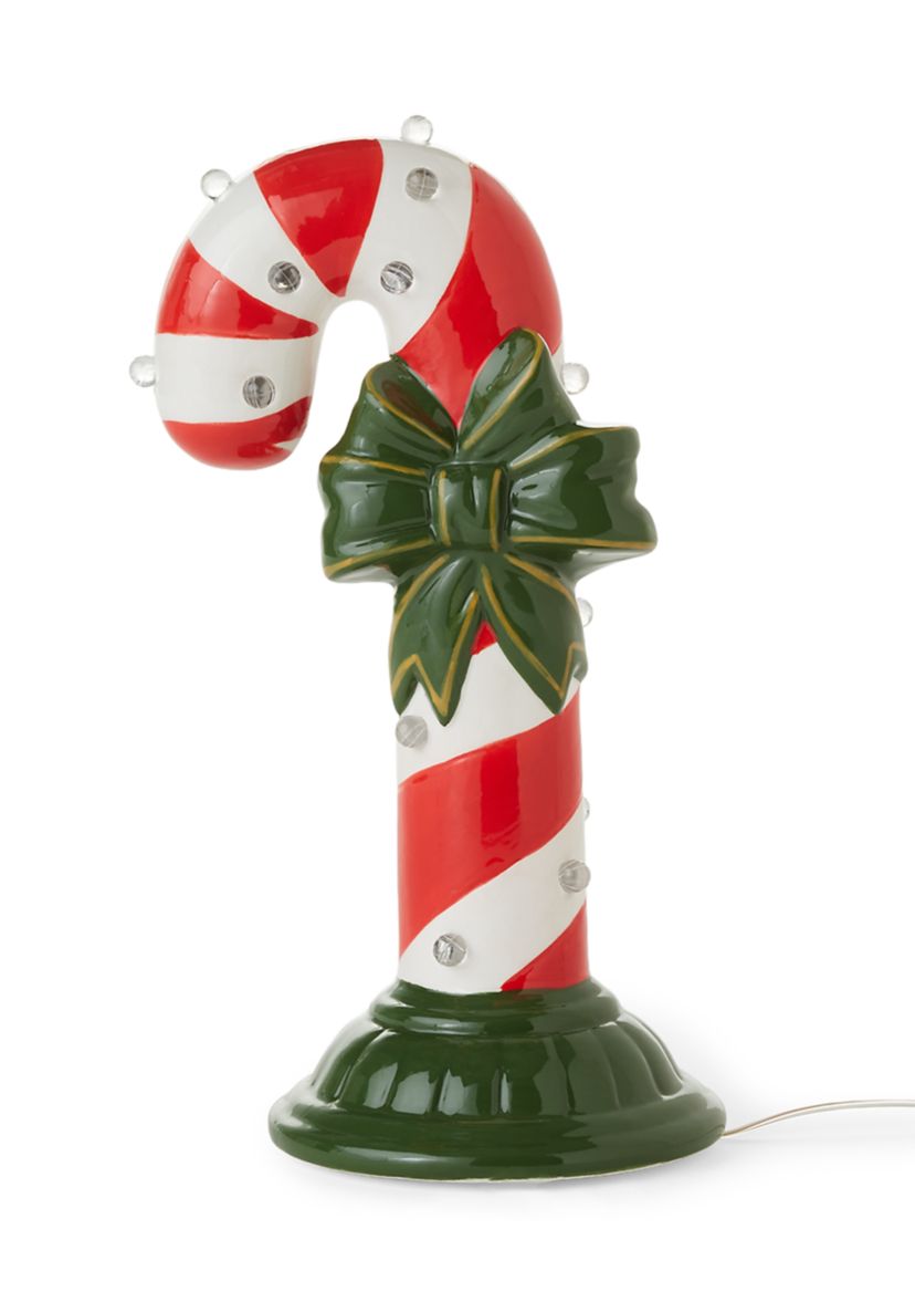 Small Ceramic LED Candy Cane