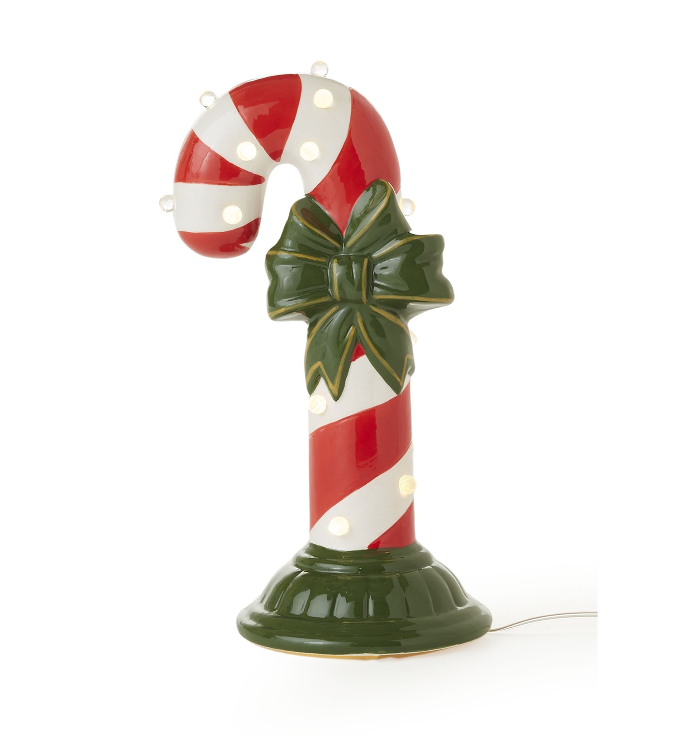 Small Ceramic LED Candy Cane
