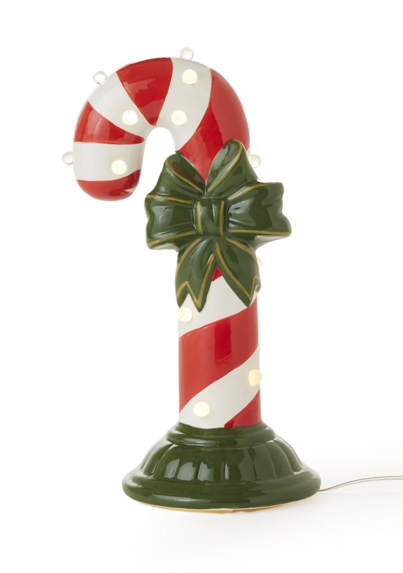 Small Ceramic LED Candy Cane