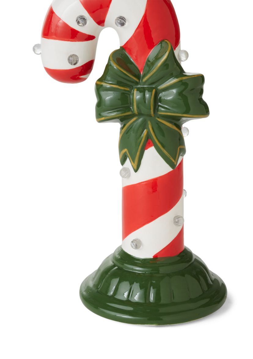 Small Ceramic LED Candy Cane
